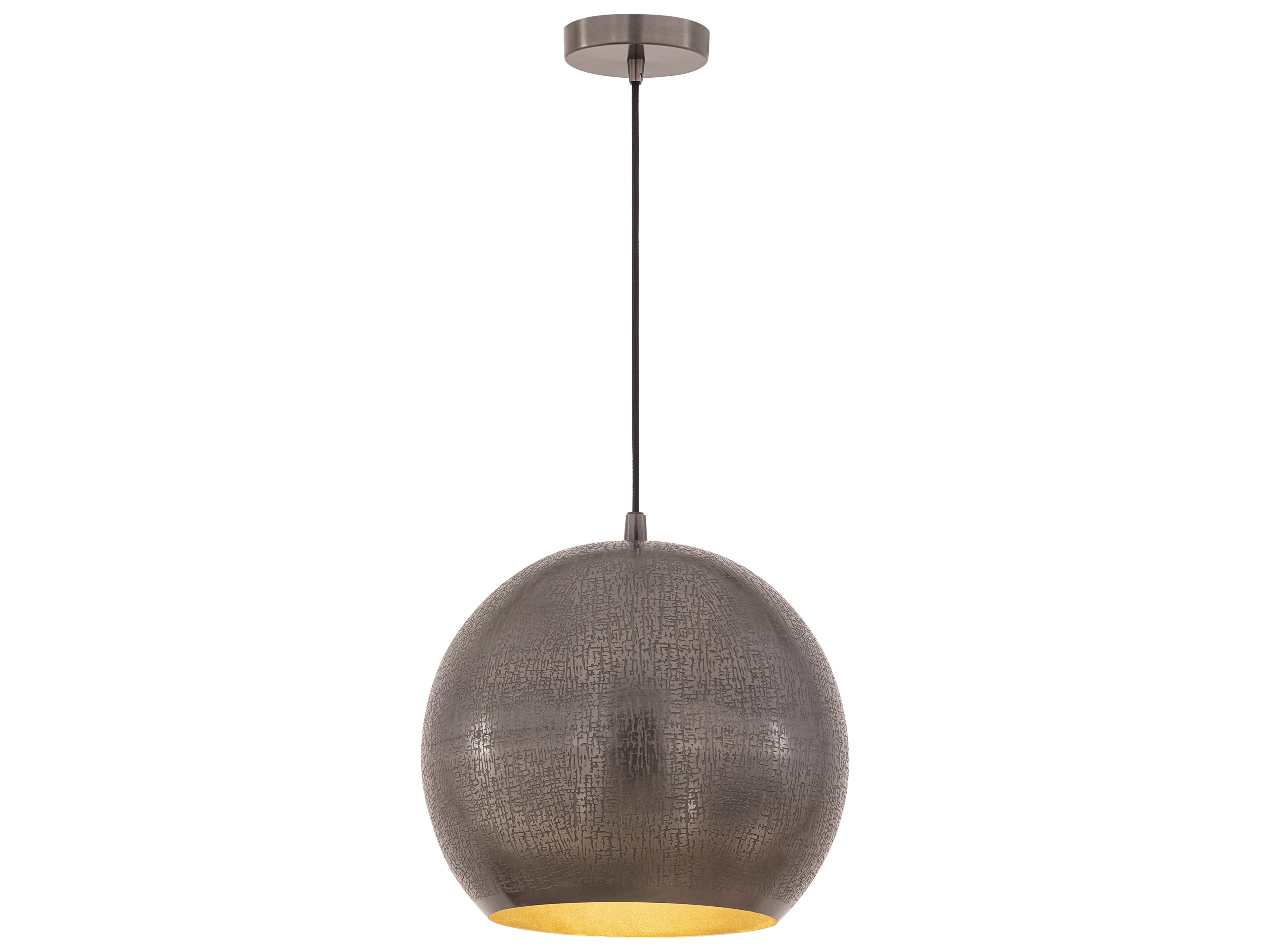 Aurelia 1- Light Pewter Gunmetal Globe Pendant