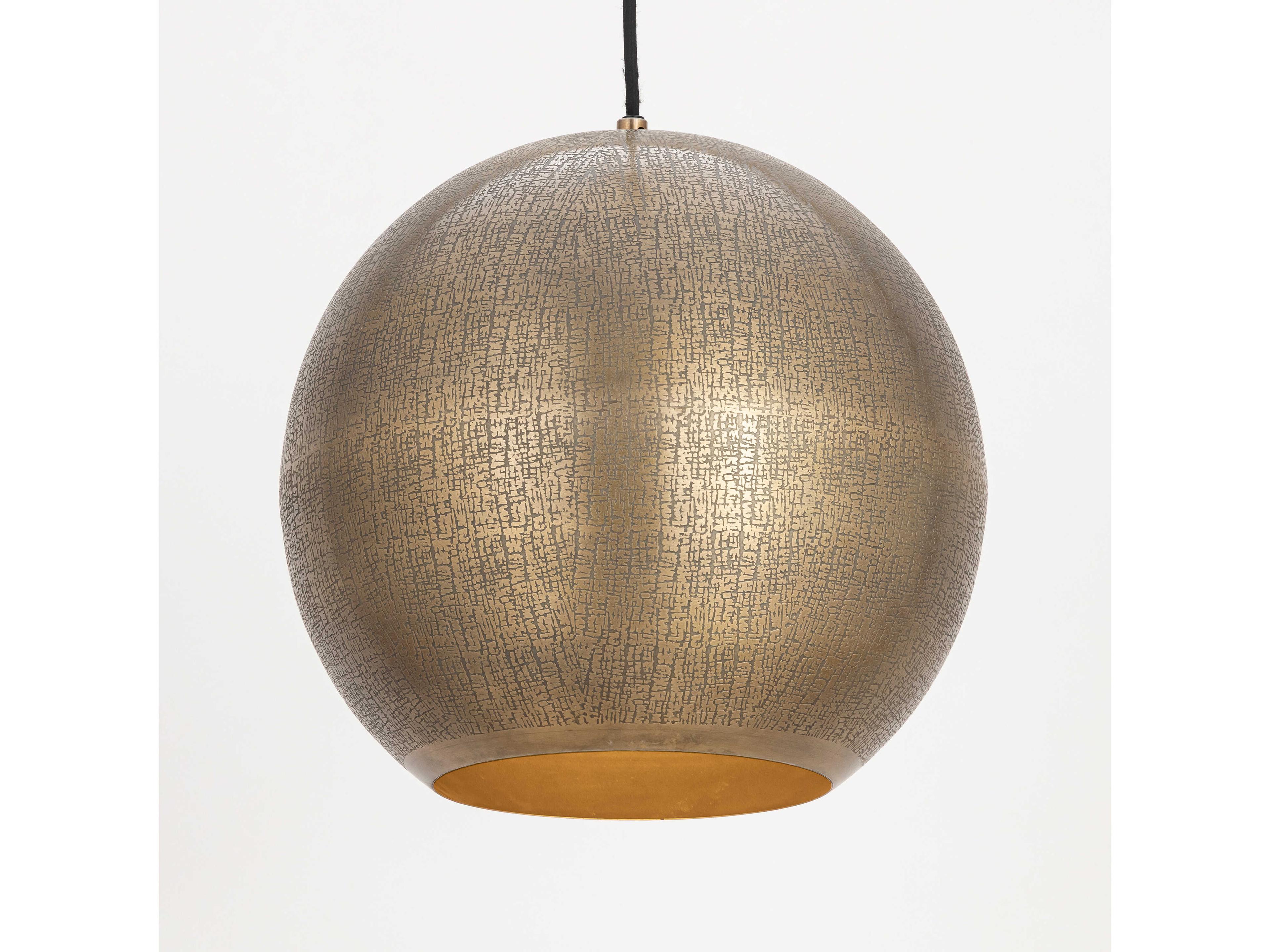 Maxim Lighting Aurelia 1-Light Weathered Brass Globe Pendant