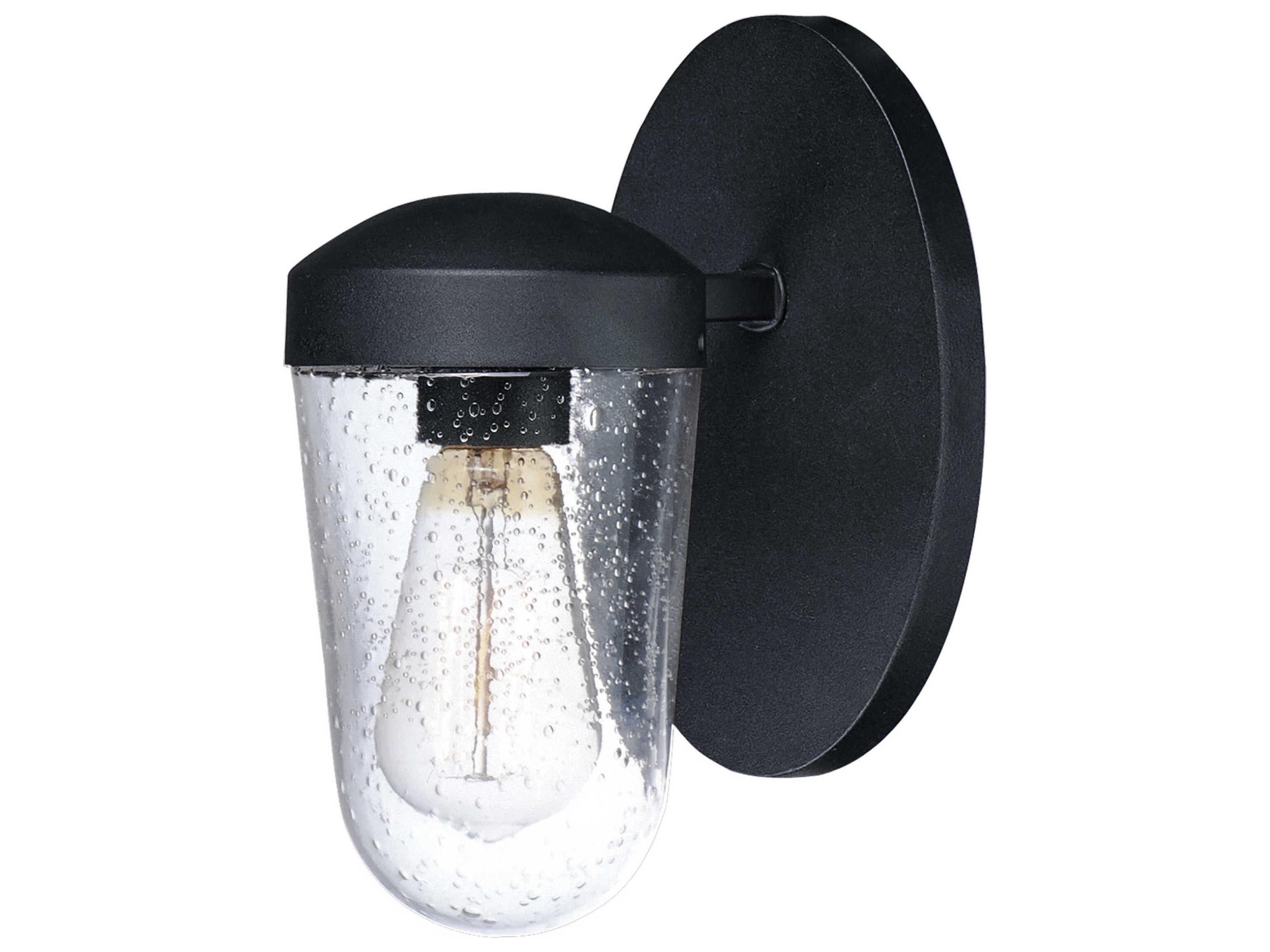 Lido Black Glass Outdoor Wall Light