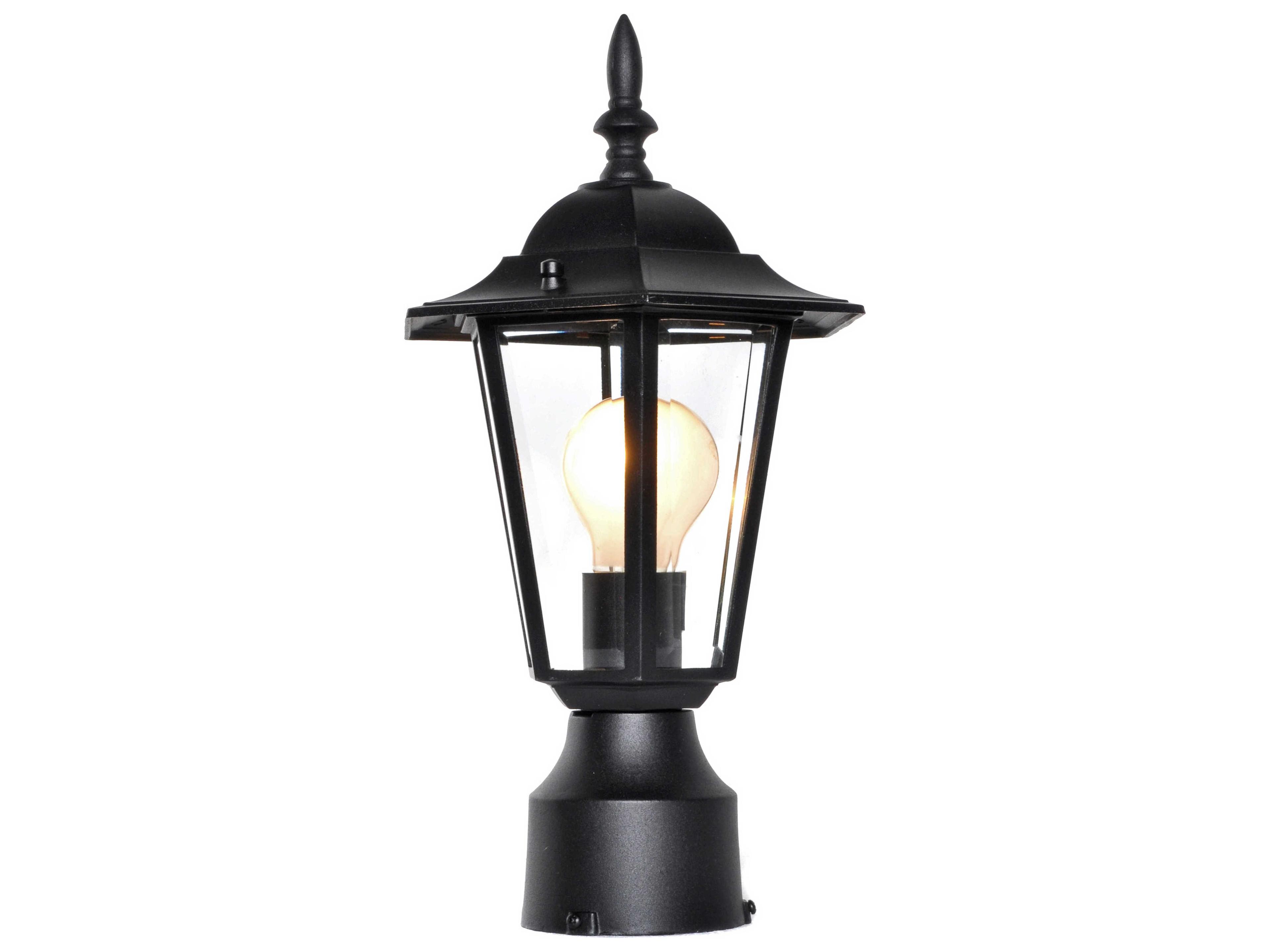 Builder Cast Black & Clear Glass Outdoor Post Light