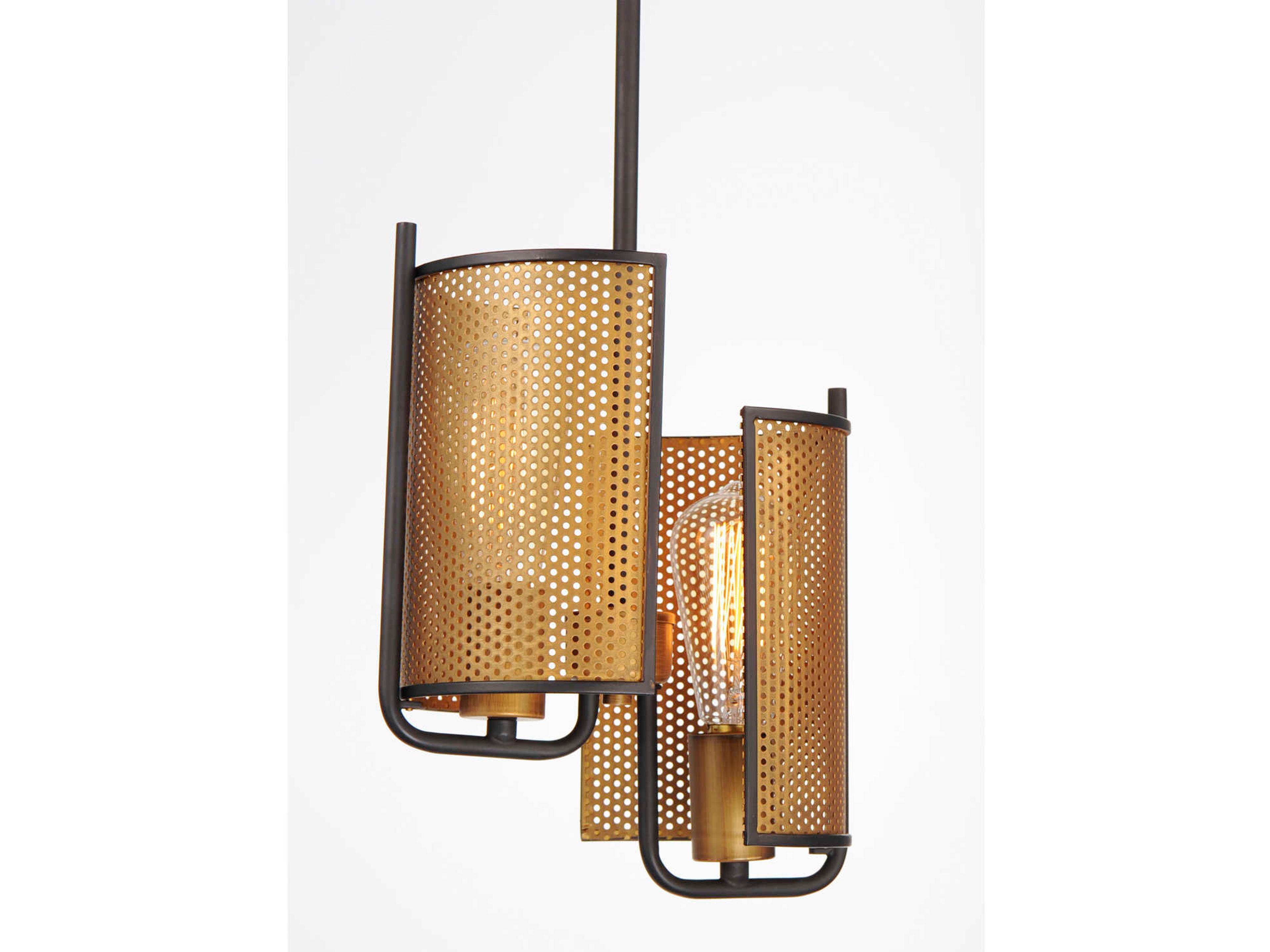 Maxim Lighting Caspian 2-Light Oil Rubbed Bronze Antique Brass Mini Pendant