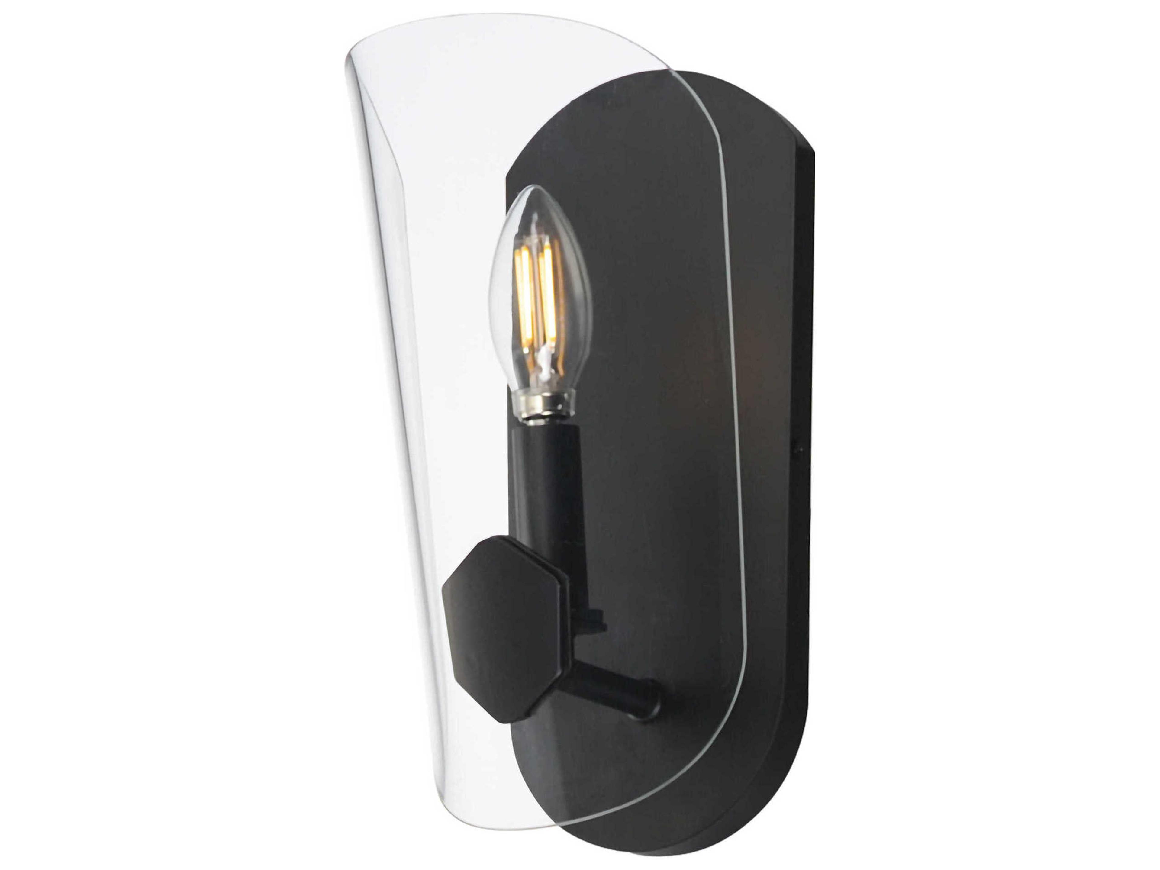Armory 1-Light Black Wall Sconce