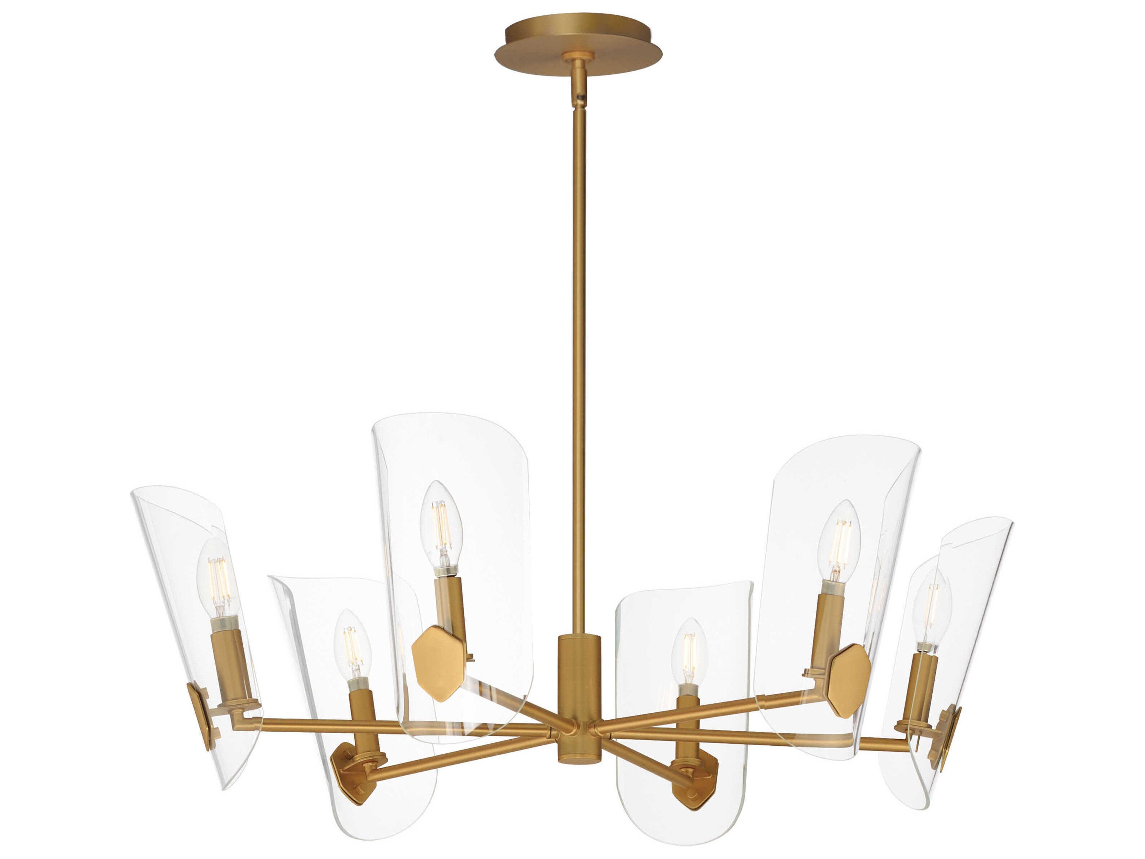 Armory 6-Light Natural Aged Brass Chandelier