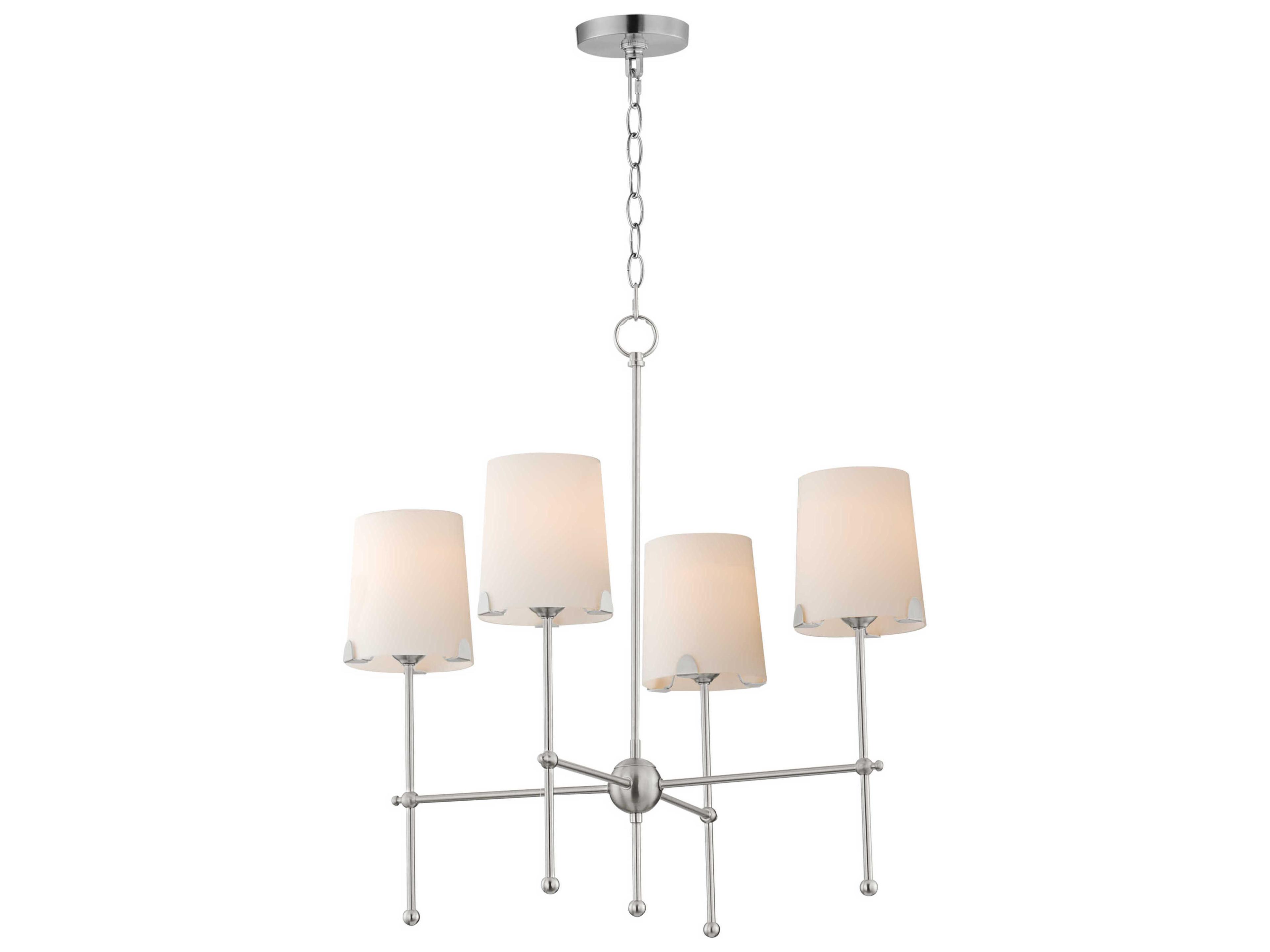 Huntington 4-Light Satin Nickel Glass Chandelier