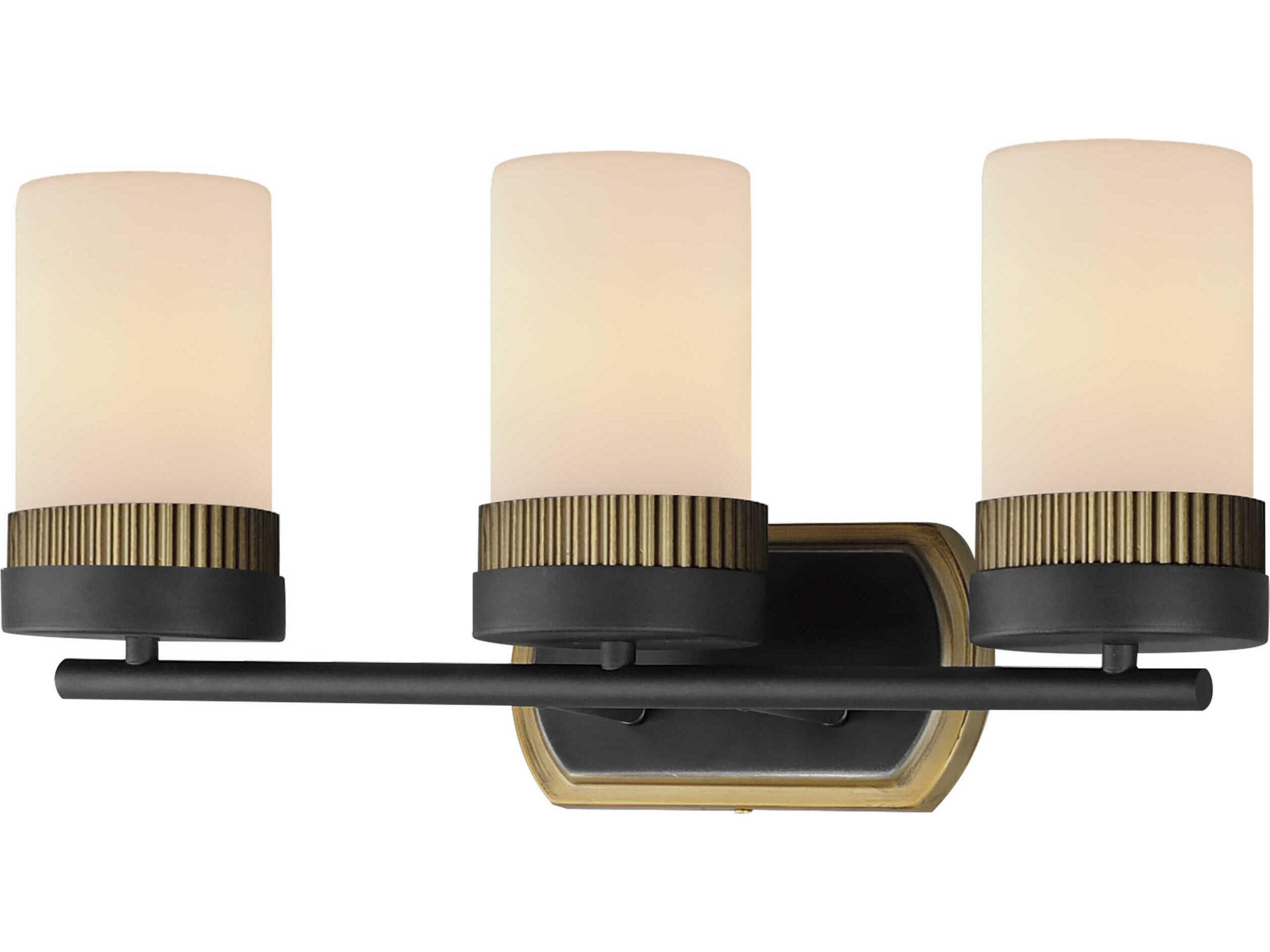 Ruffles 3-Light Black Antique Brass Vanity Light