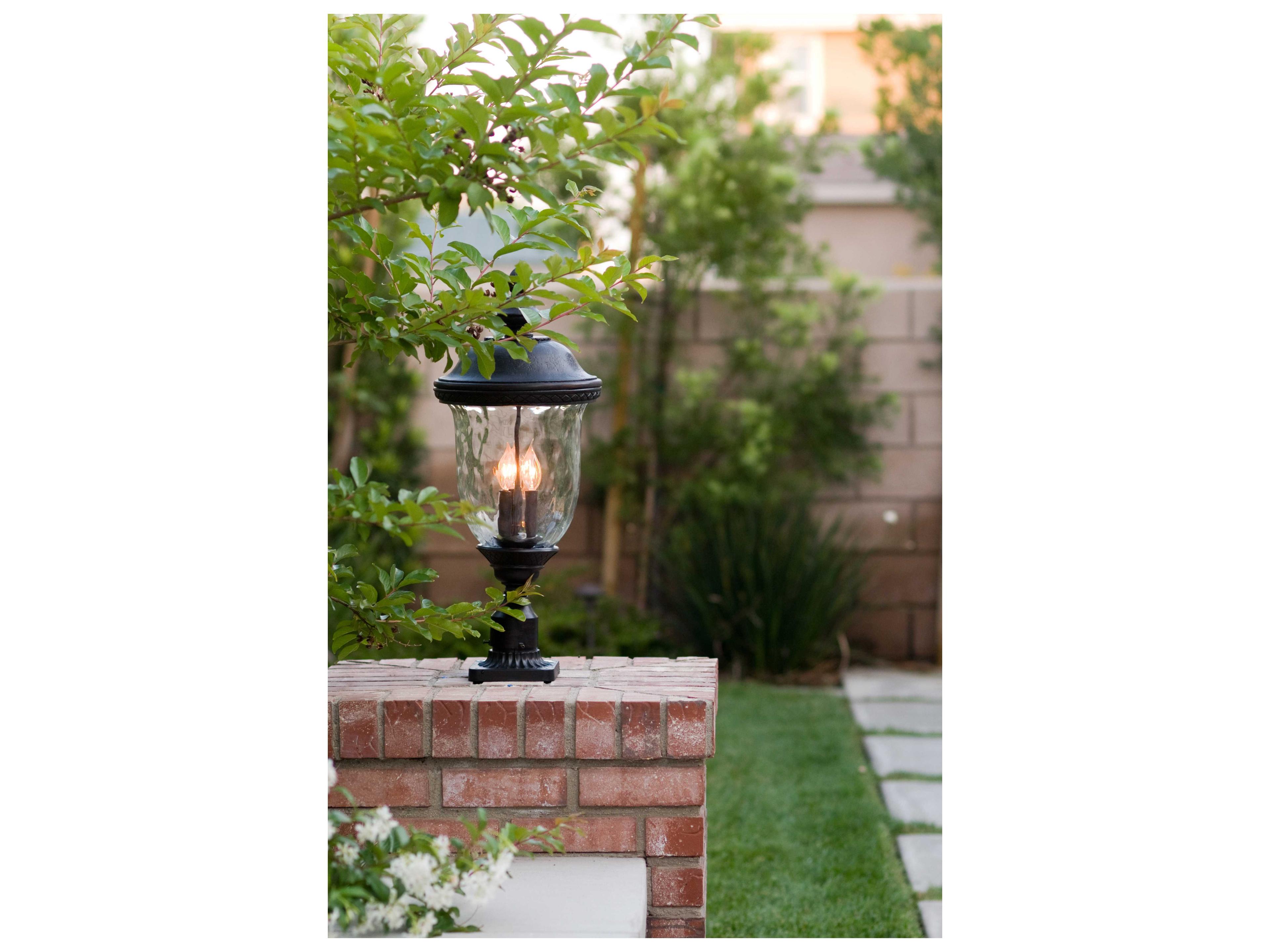 Maxim Lighting Carriage House DC & Water Glass 3 - Light Incandescent Outdoor Post Light