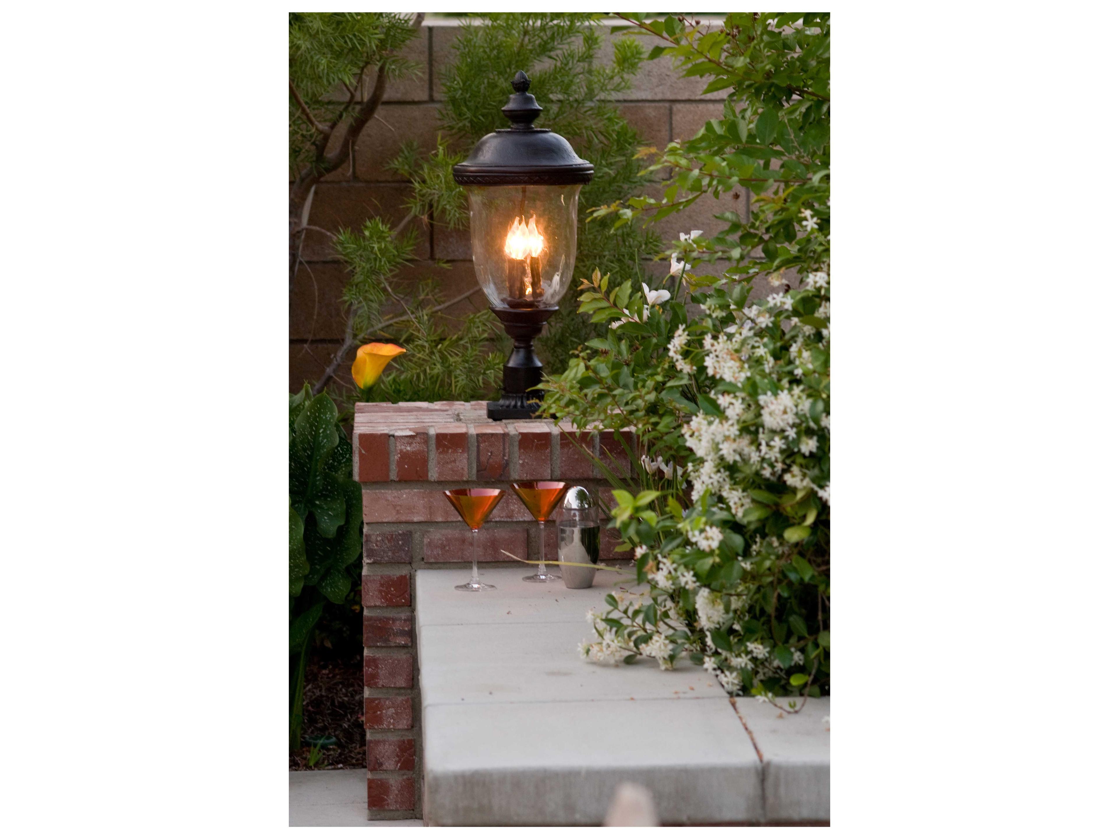 Maxim Lighting Carriage House DC & Water Glass 3 - Light Incandescent Outdoor Post Light