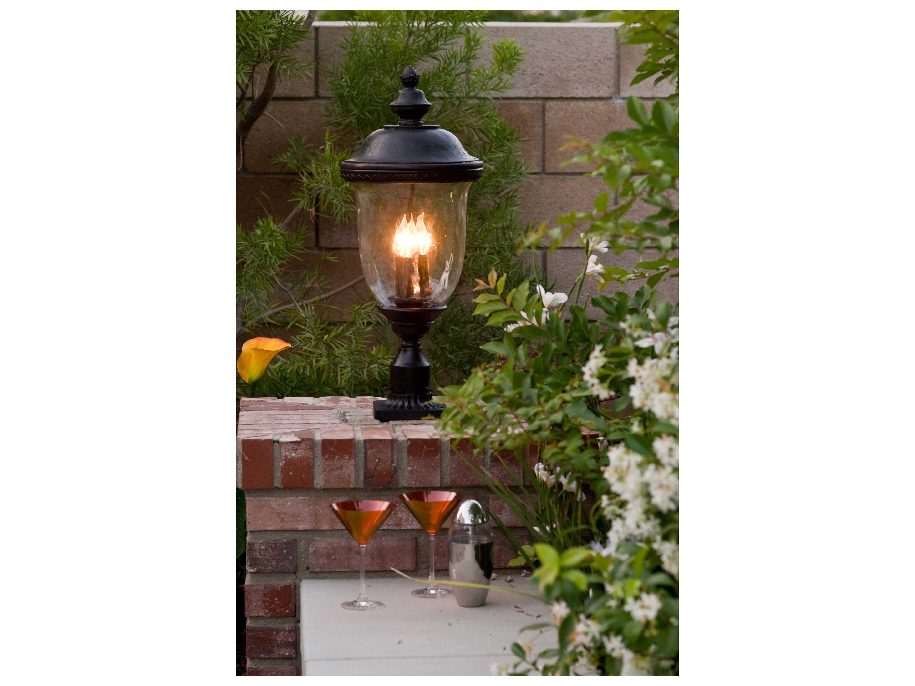 Maxim Lighting Carriage House DC & Water Glass 3 - Light Incandescent Outdoor Post Light