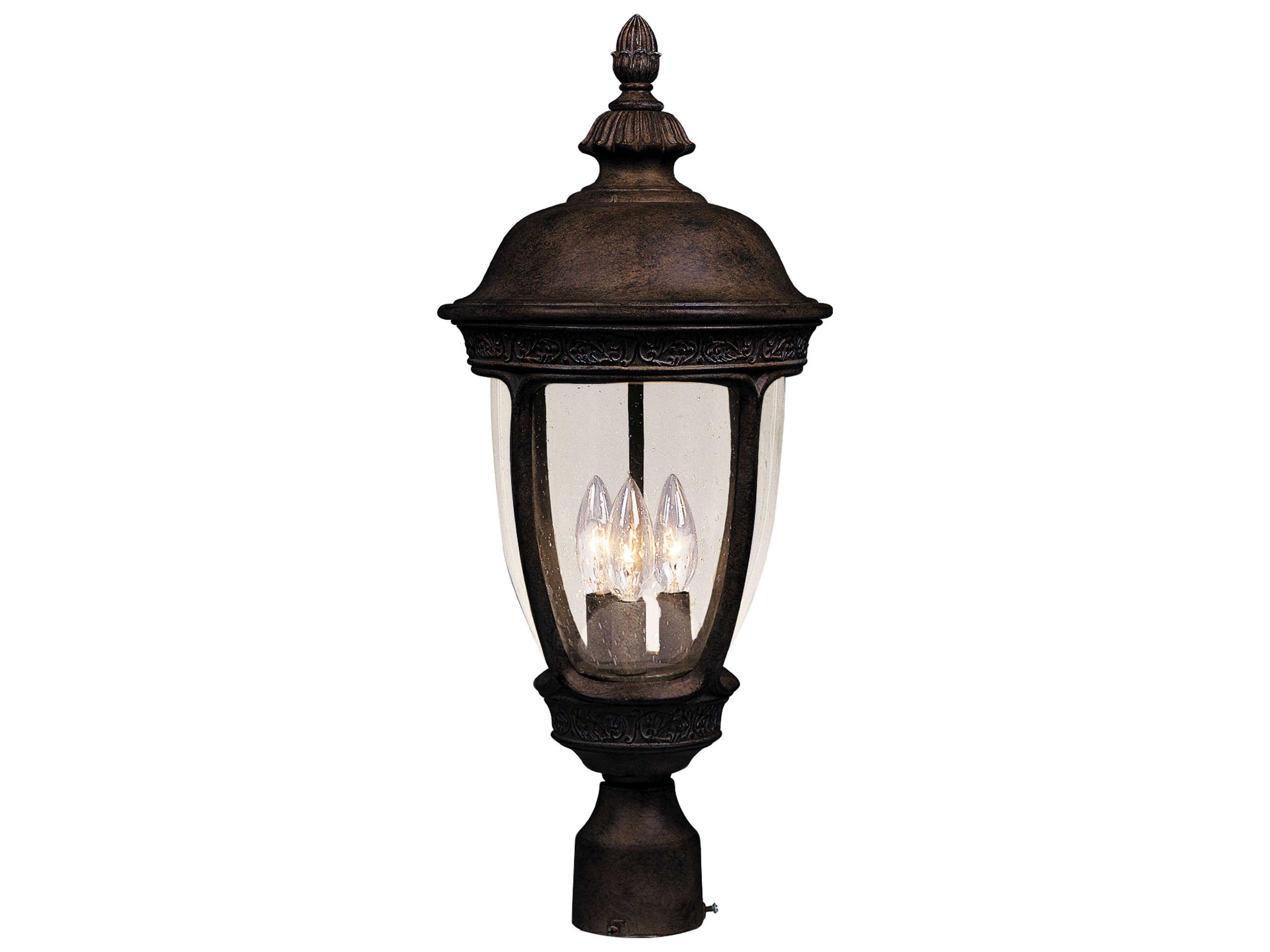 Knob Hill DC & Seedy Glass 3 - Light Incandescent Outdoor Post Light