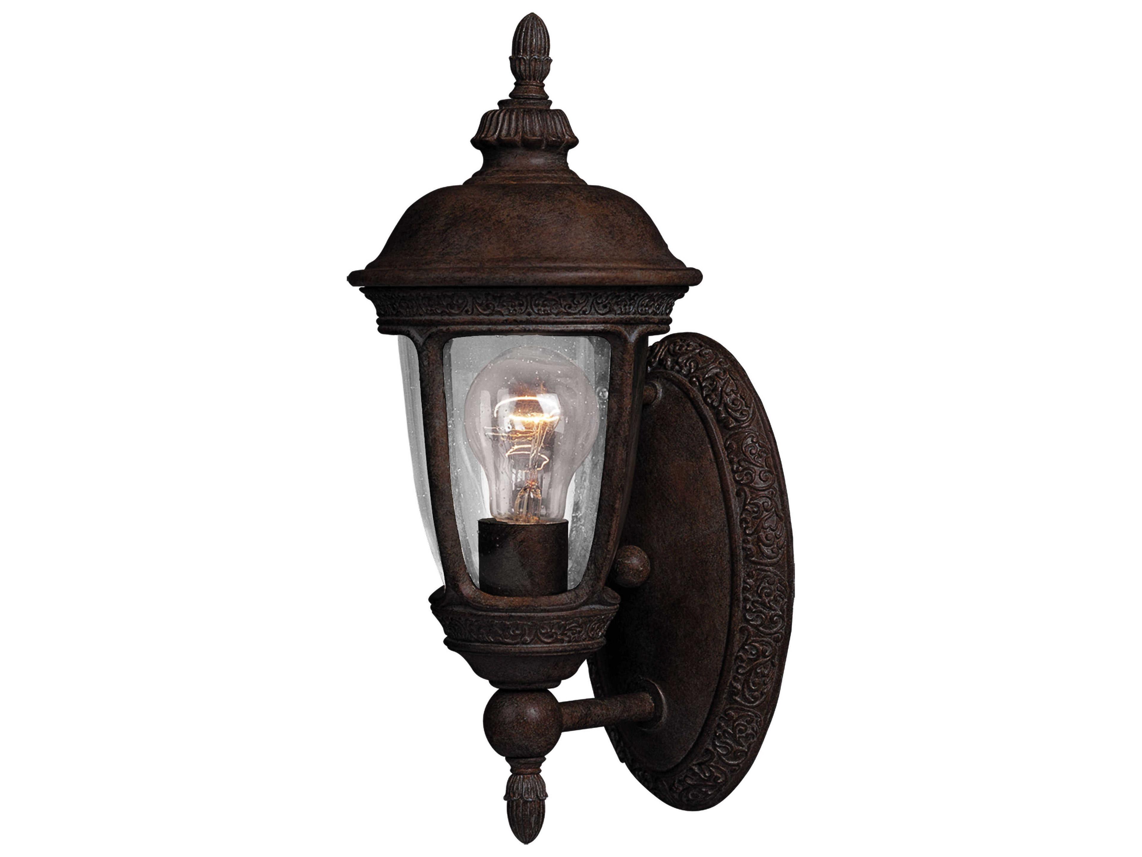 Knob Hill DC & Seedy Glass Incandescent Outdoor Wall Light