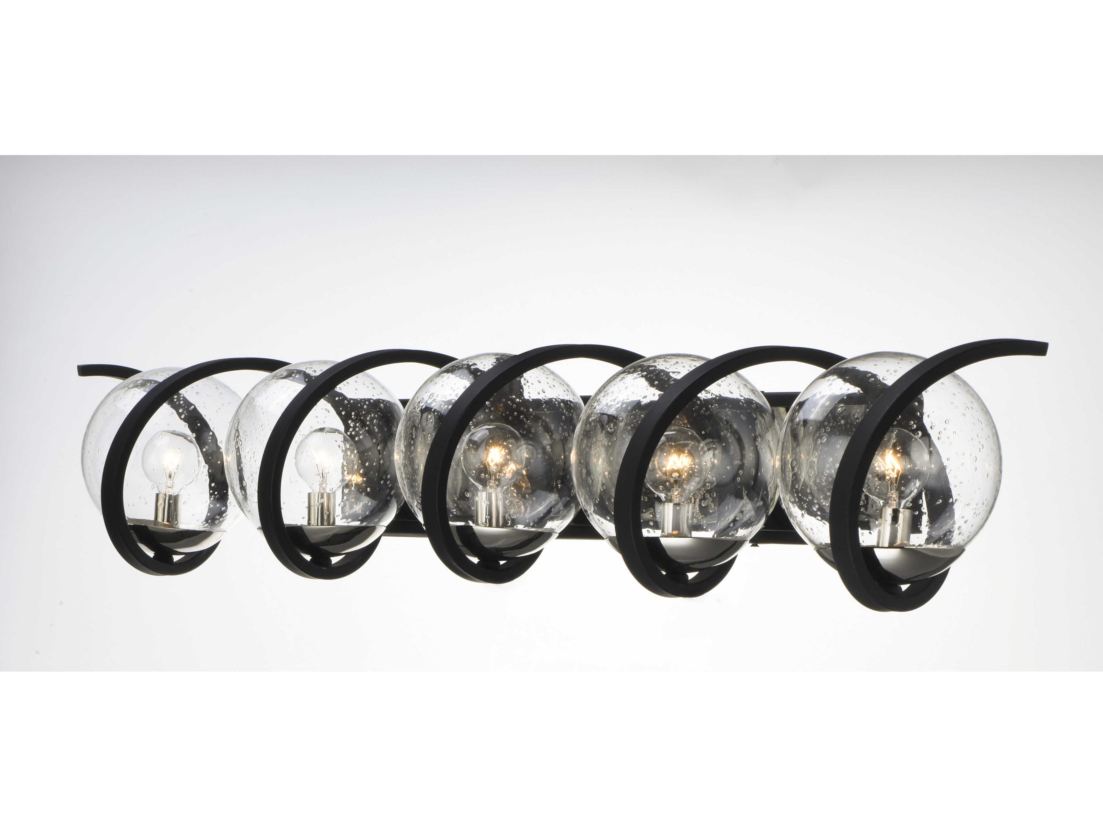 Maxim Lighting Curlicue 5-Light Black Polished Nickel Glass Vanity Light
