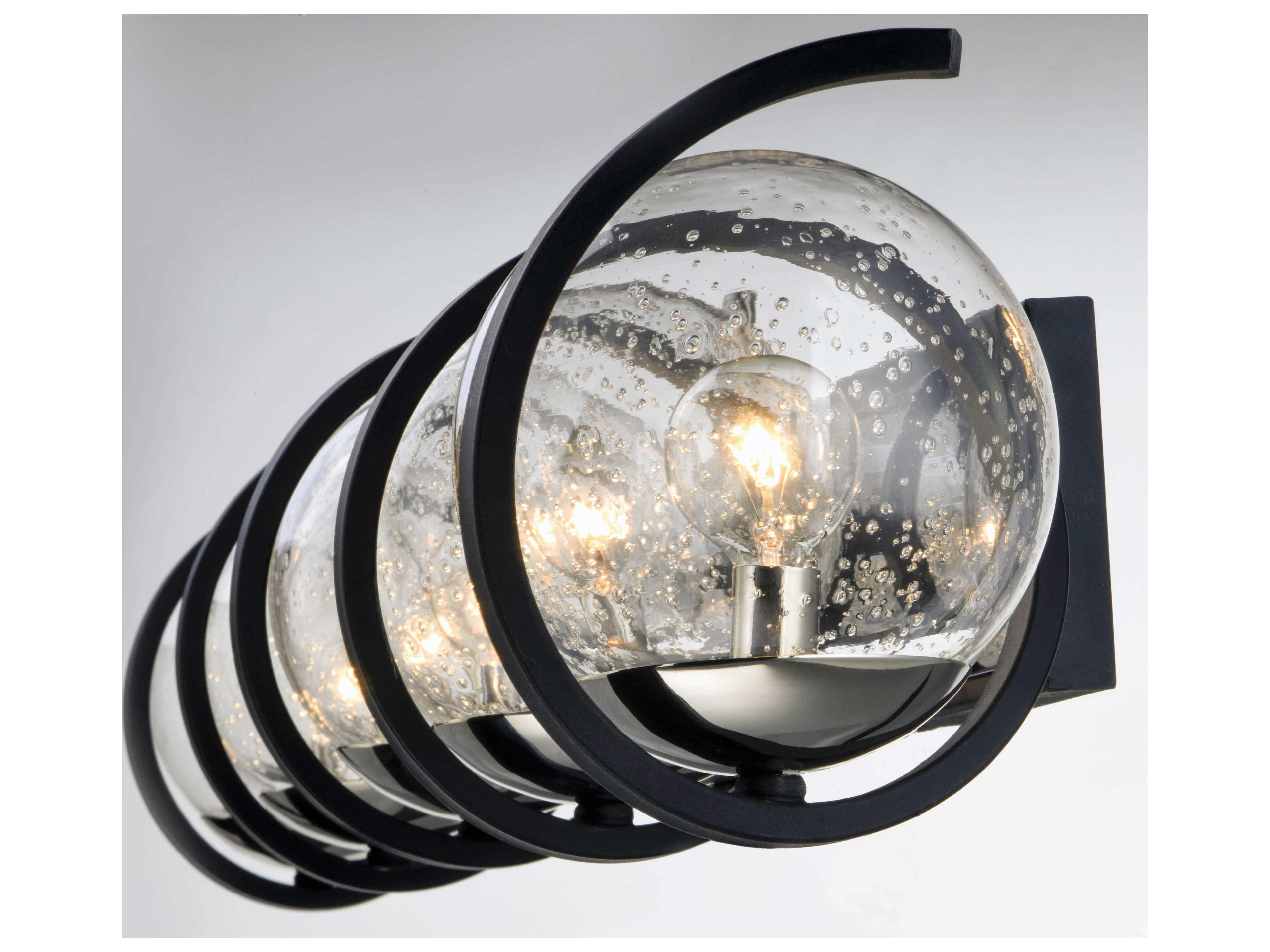 Maxim Lighting Curlicue 5-Light Black Polished Nickel Glass Vanity Light