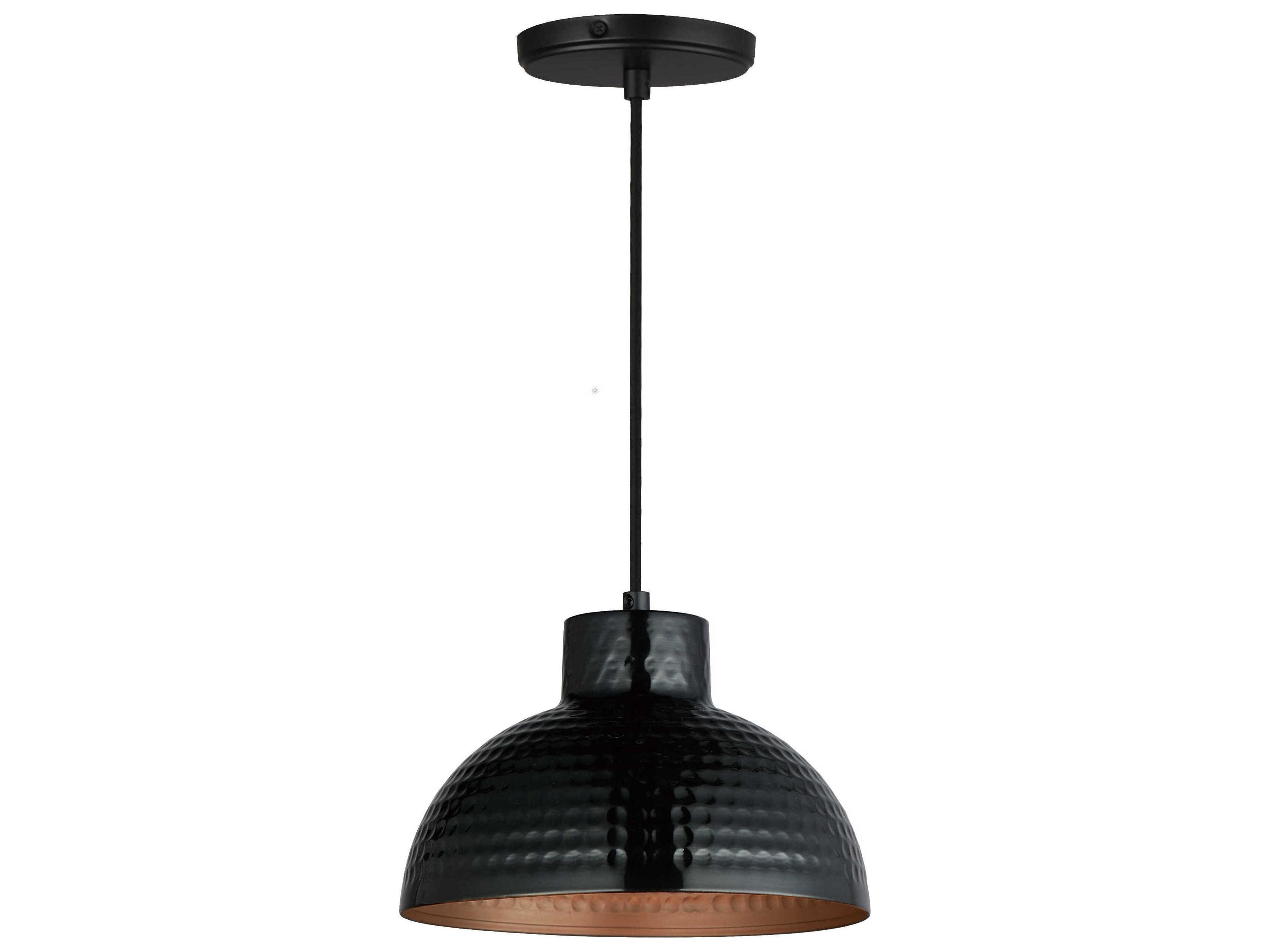 Rockport 1-Light Black Antique Copper Dome Mini Pendant