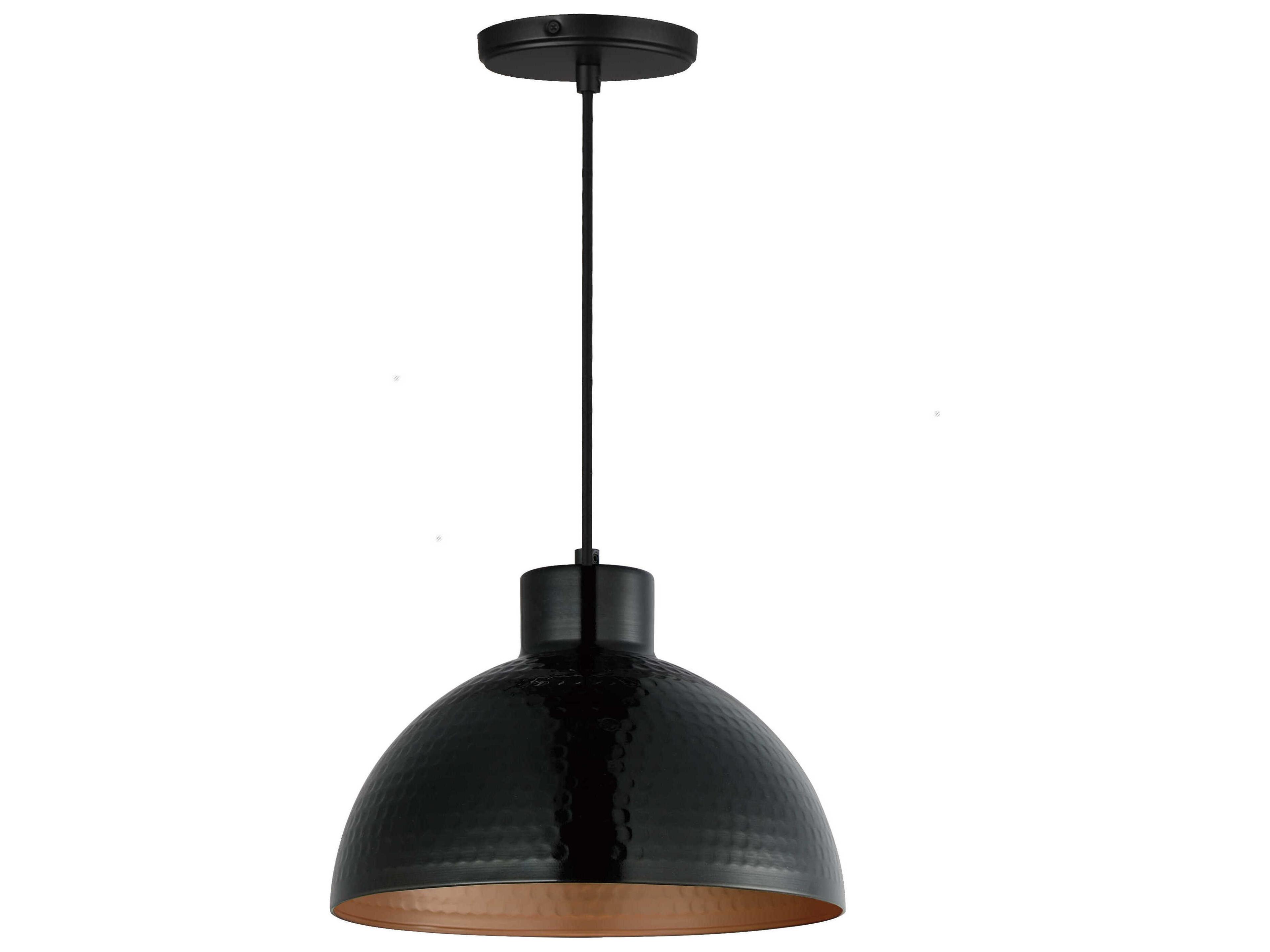 Rockport 1-Light Black Antique Copper Dome Mini Pendant