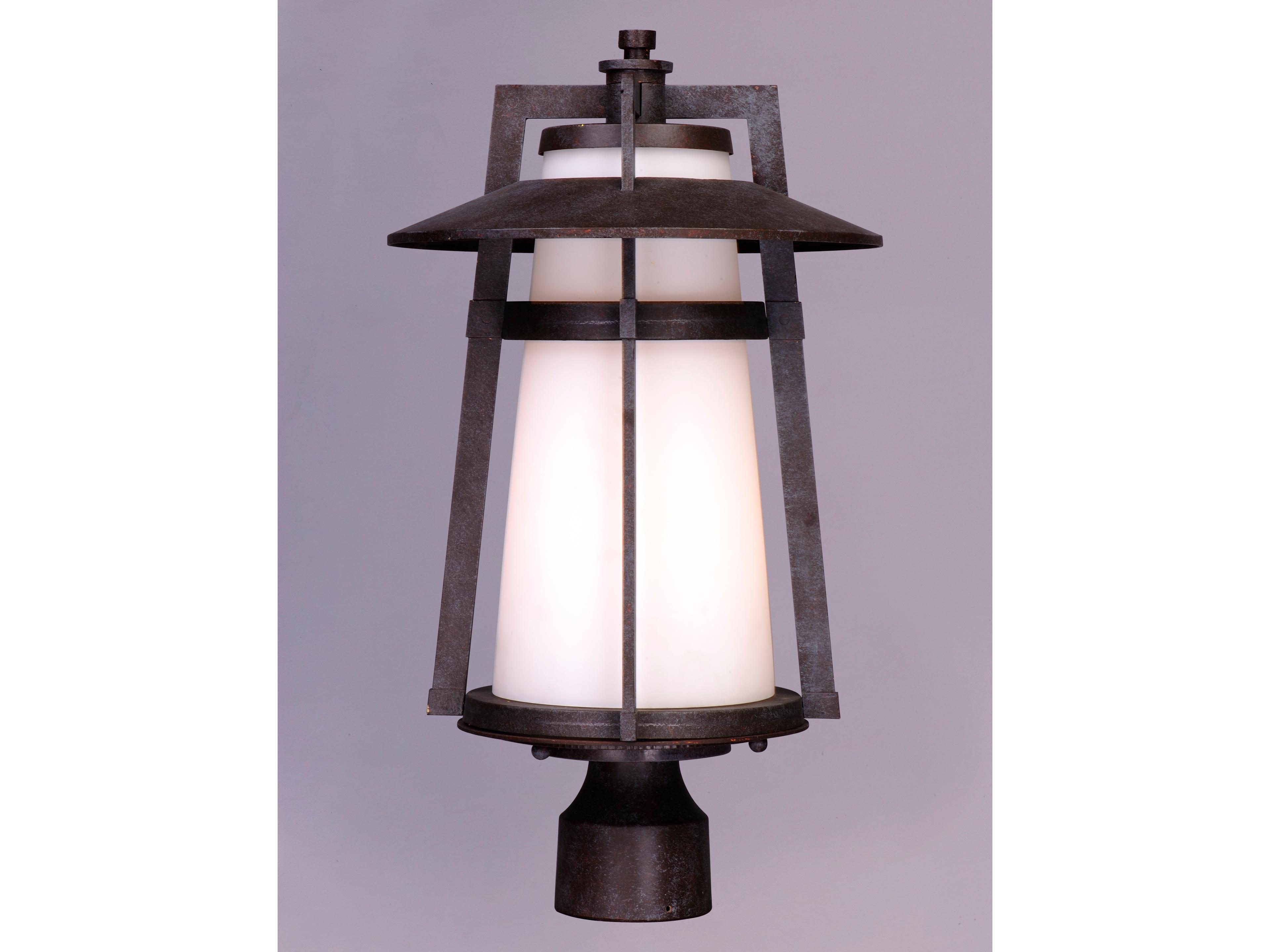 Maxim Lighting Calistoga & Satin White Glass Incandescent Outdoor Post Light