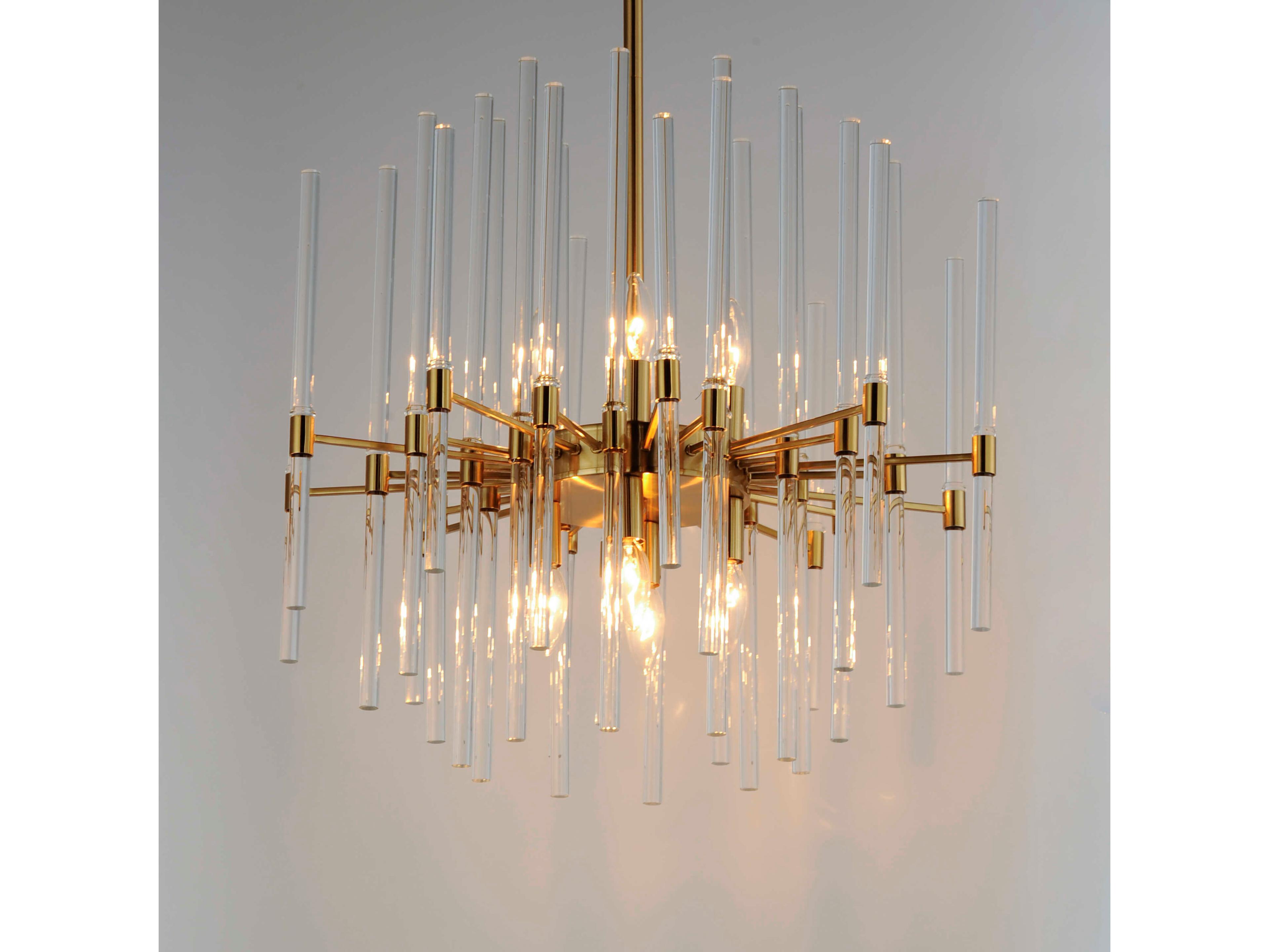 Maxim Lighting Divine 8-Light Heritage Brass Glass Linear Pendant