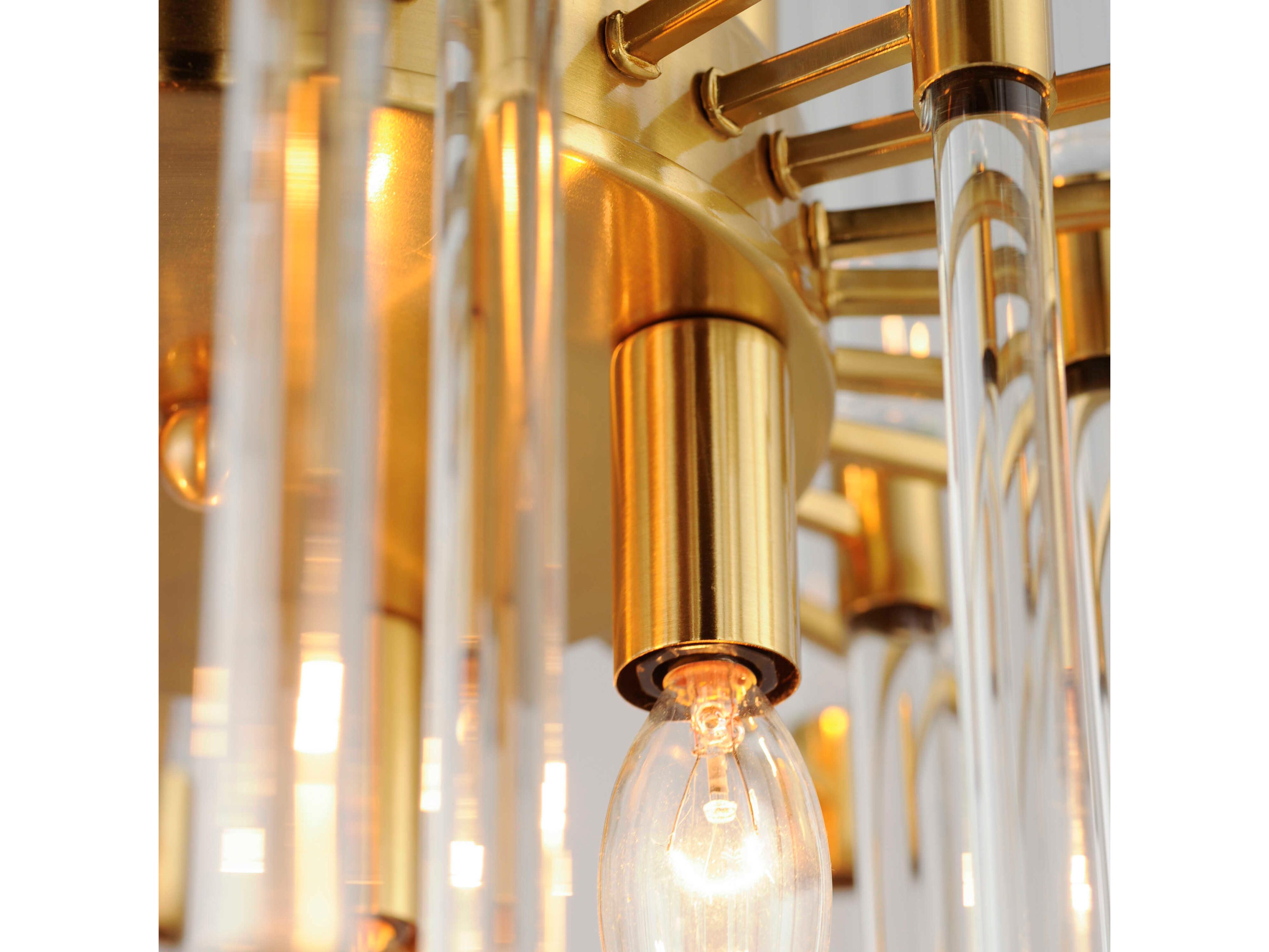 Maxim Lighting Divine 8-Light Heritage Brass Glass Linear Pendant