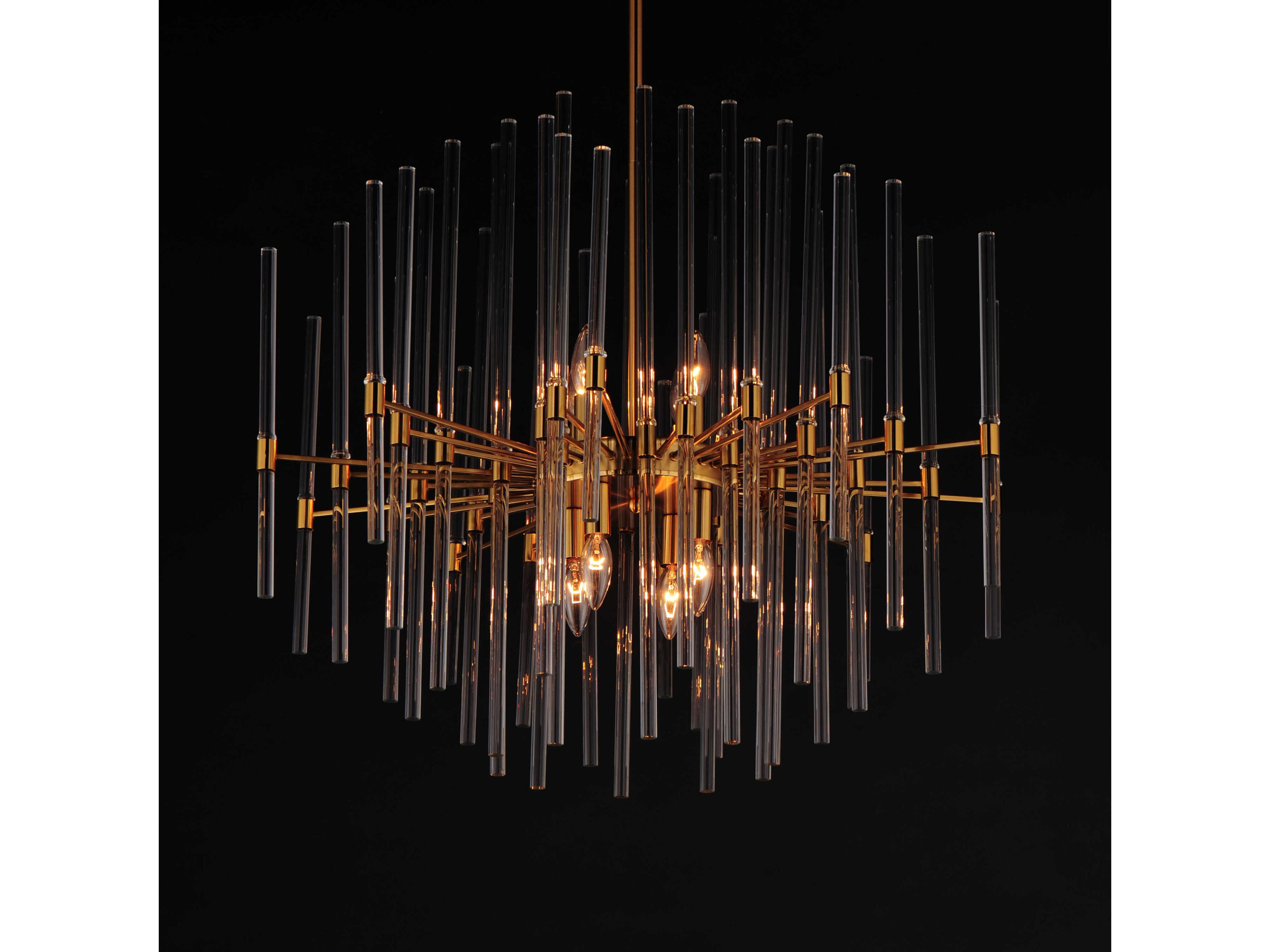 Maxim Lighting Divine 8-Light Heritage Brass Glass Linear Pendant