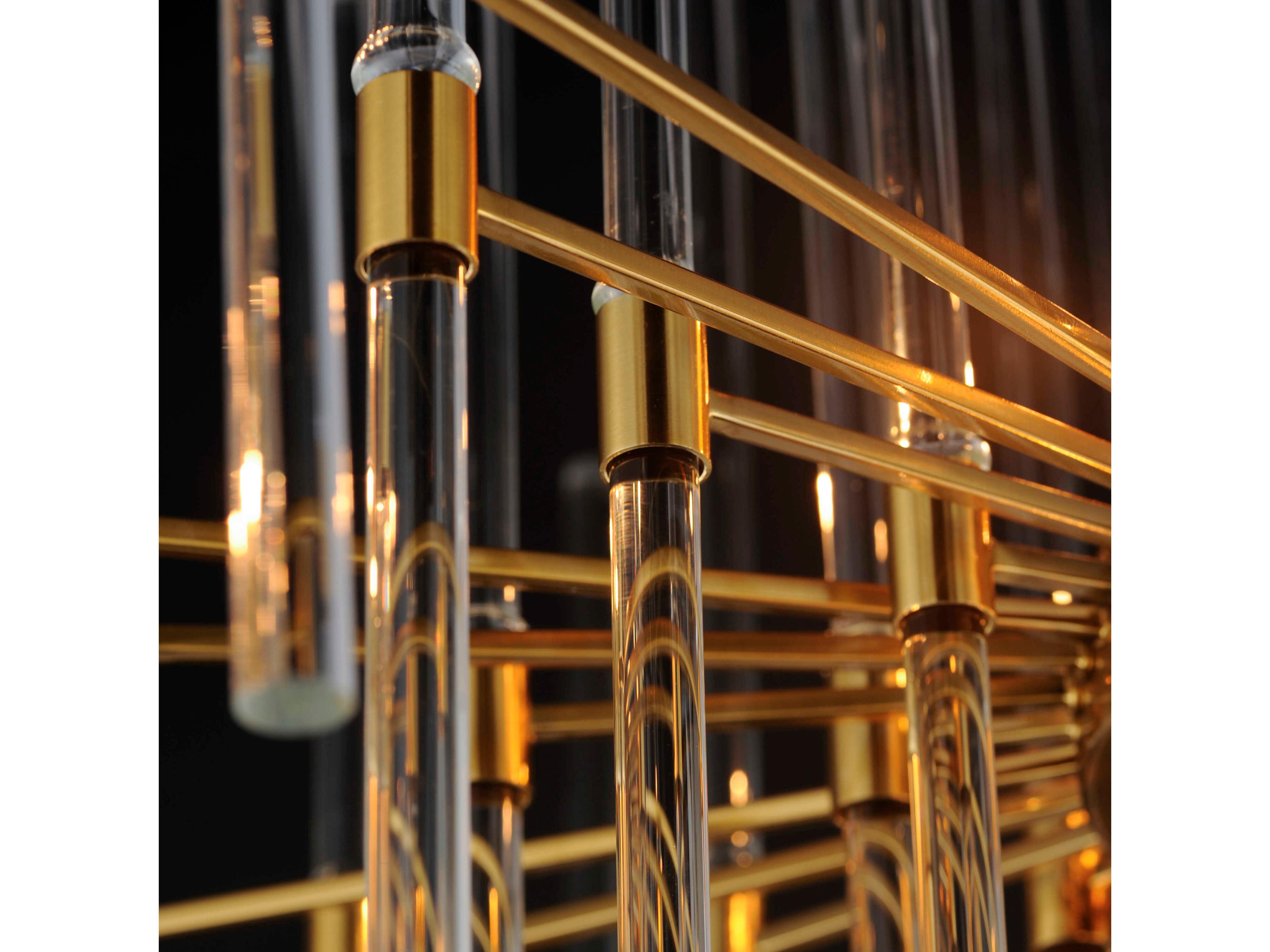 Maxim Lighting Divine 8-Light Heritage Brass Glass Linear Pendant