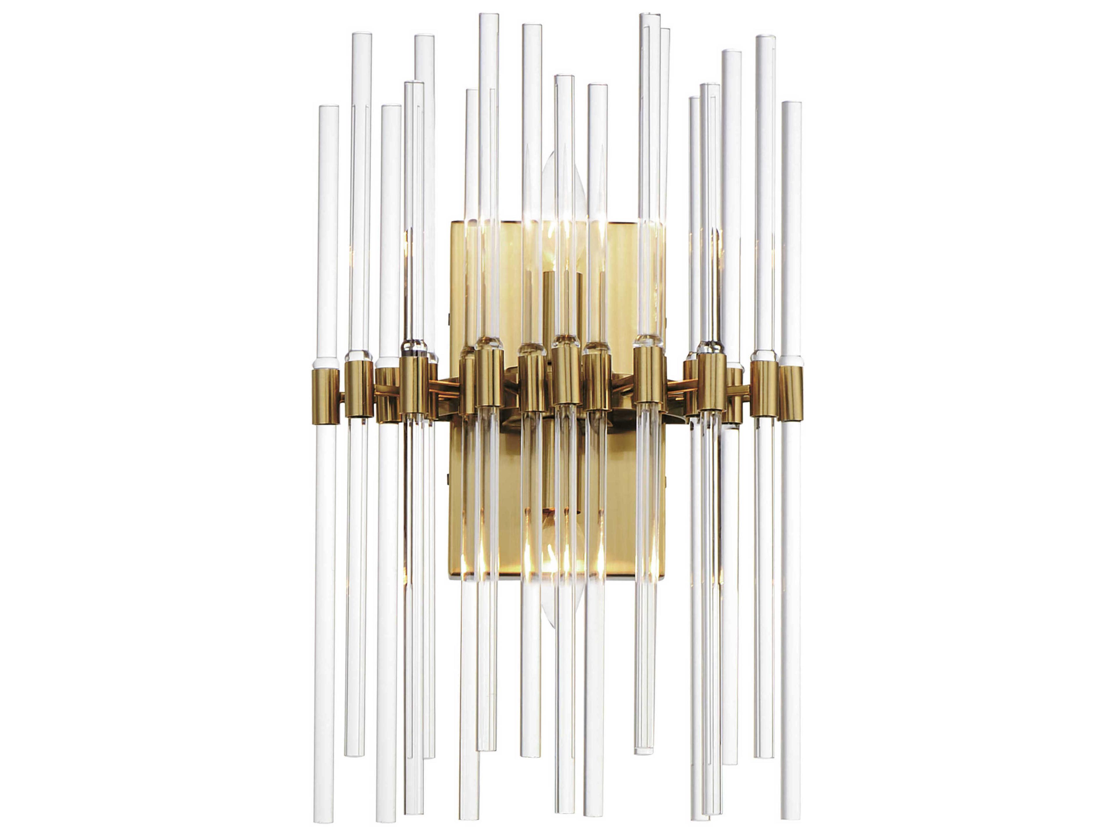 Divine 2-Light Heritage Brass Glass Wall Sconce
