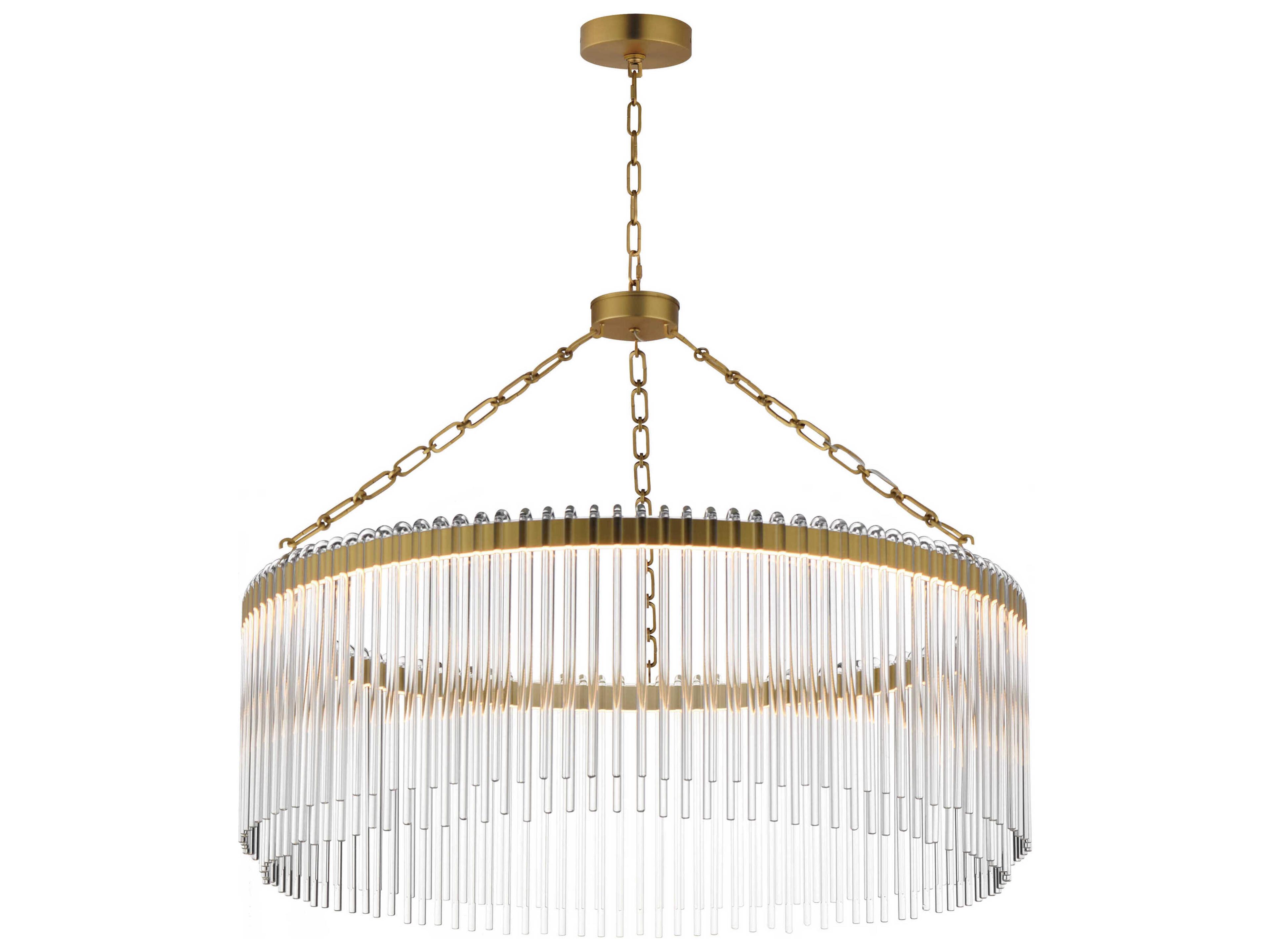Jolie 1-Light Natural Aged Brass Drum Pendant