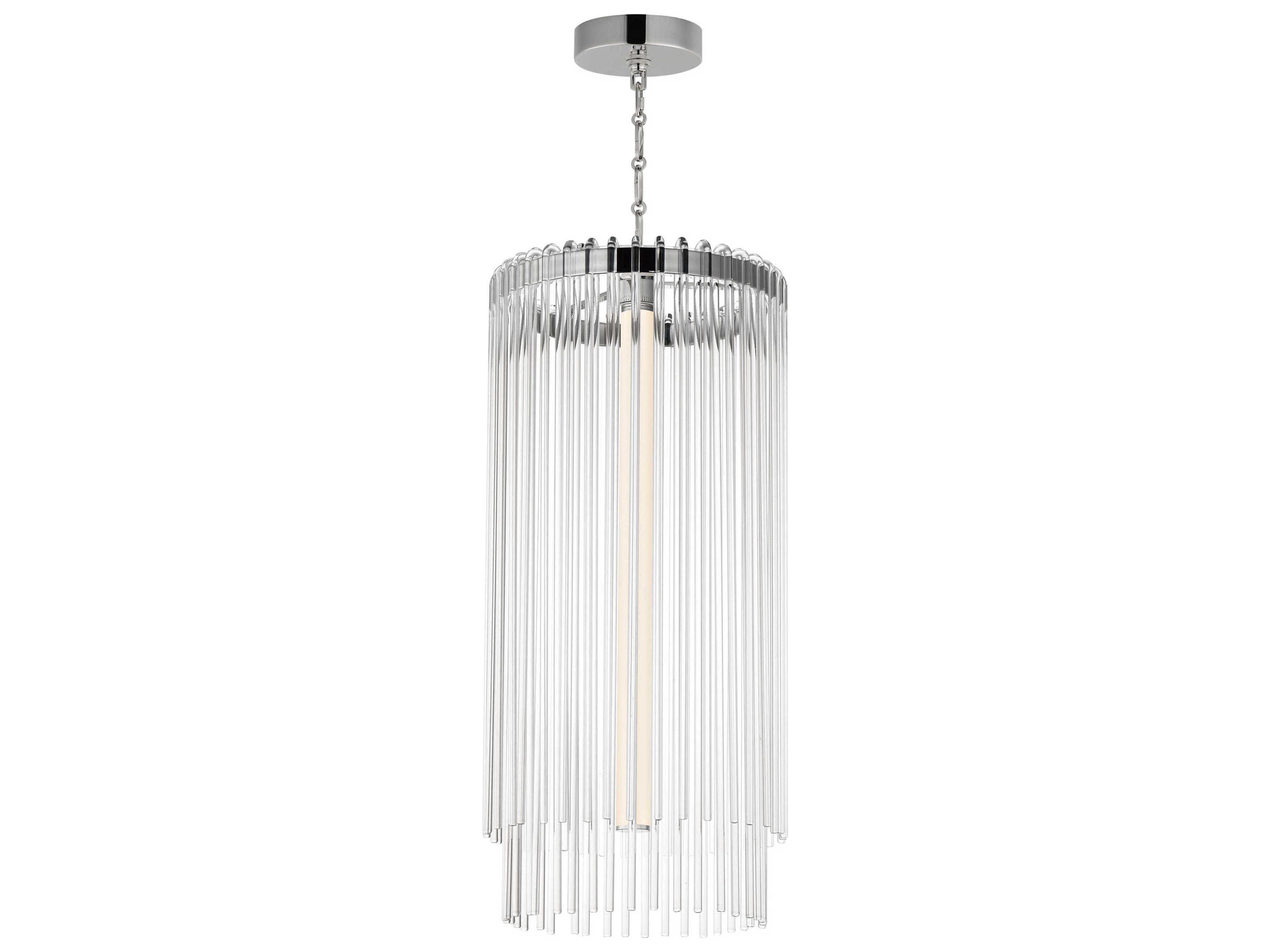 Jolie 1-Light Polished Nickel Cylinder Pendant