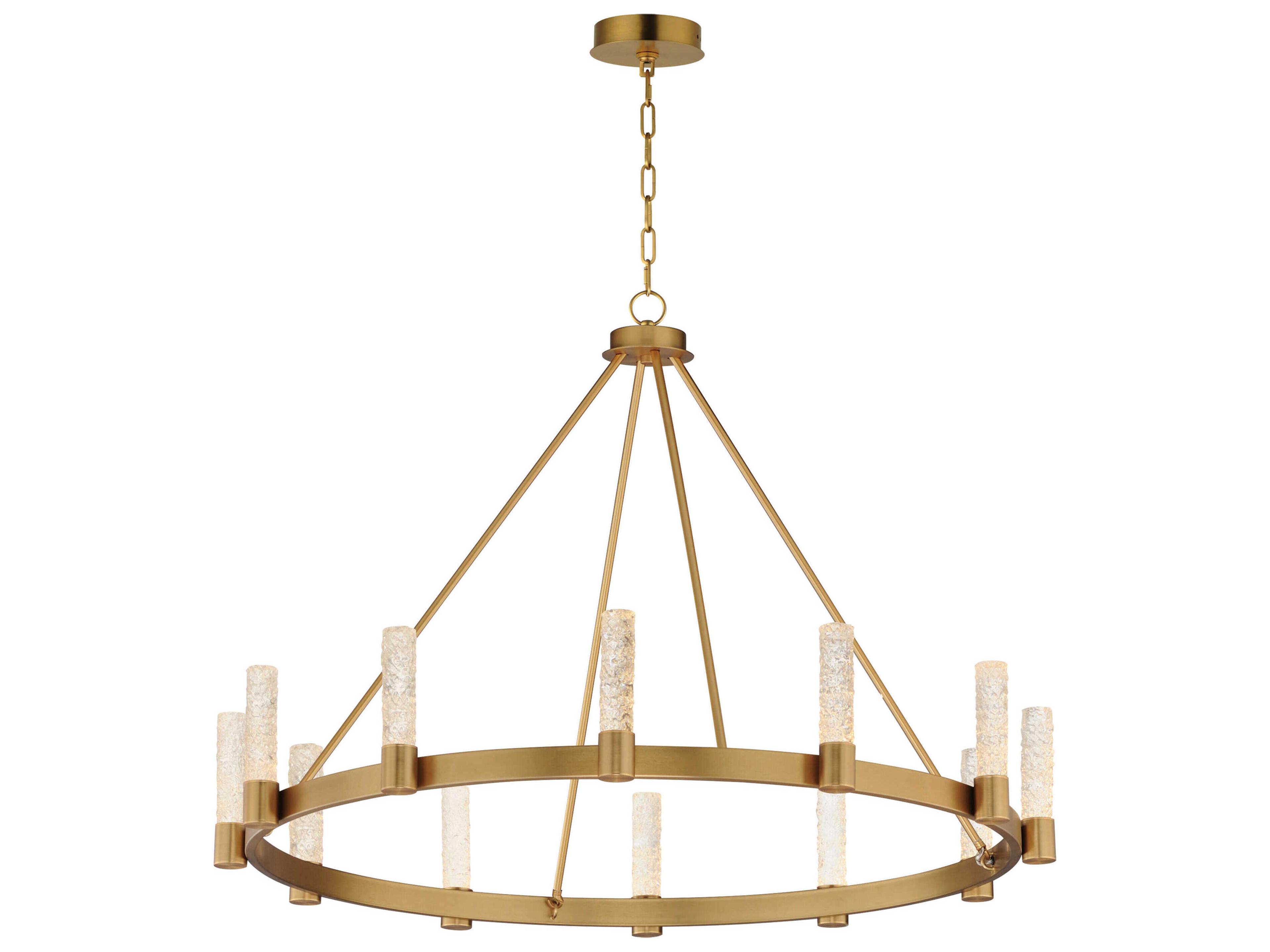 Duchess 12-Light Natural Aged Brass Linear Round Chandelier