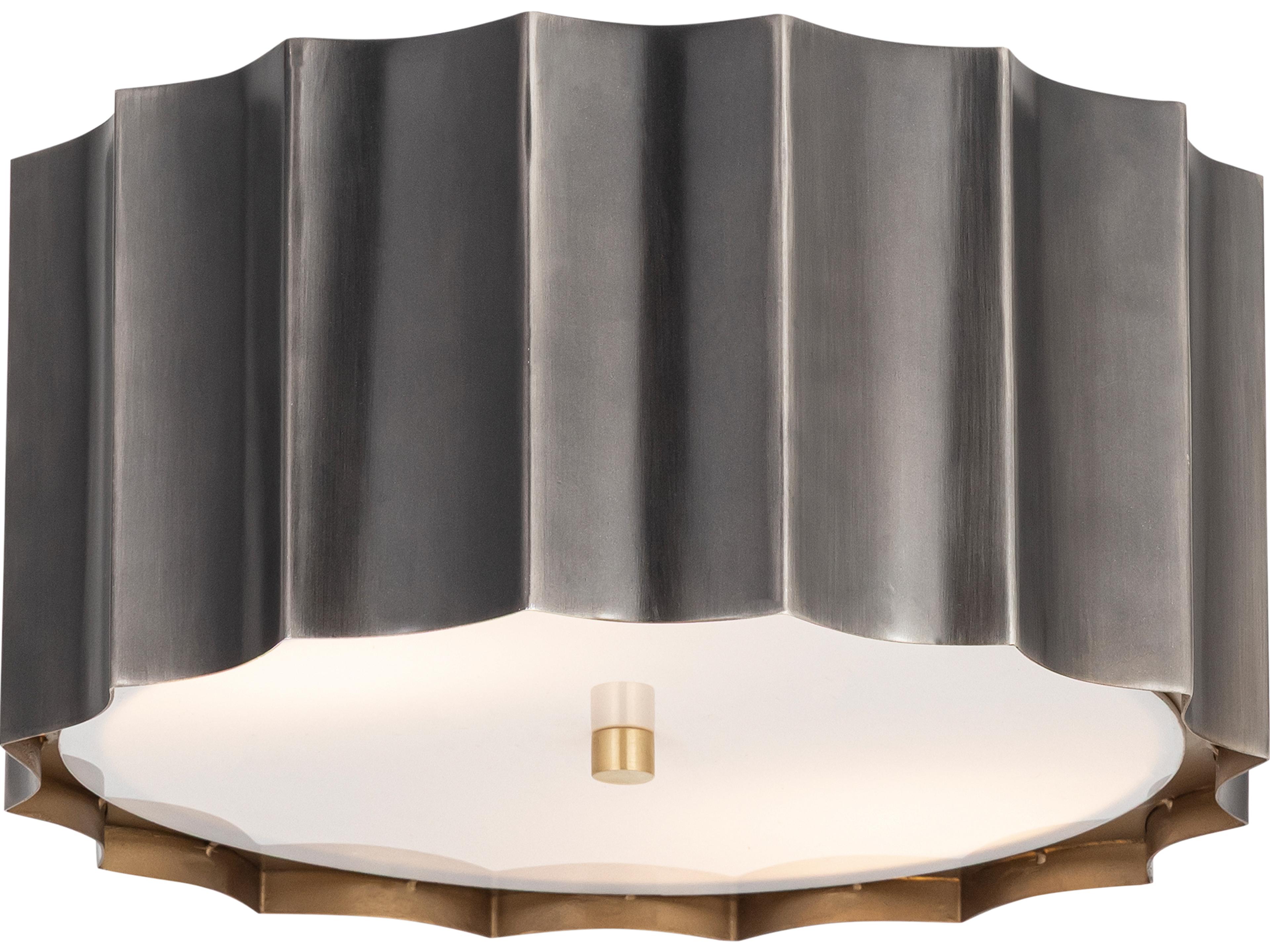 Allegra 2-Light Gunmetal Gold Geometric Flush Mount