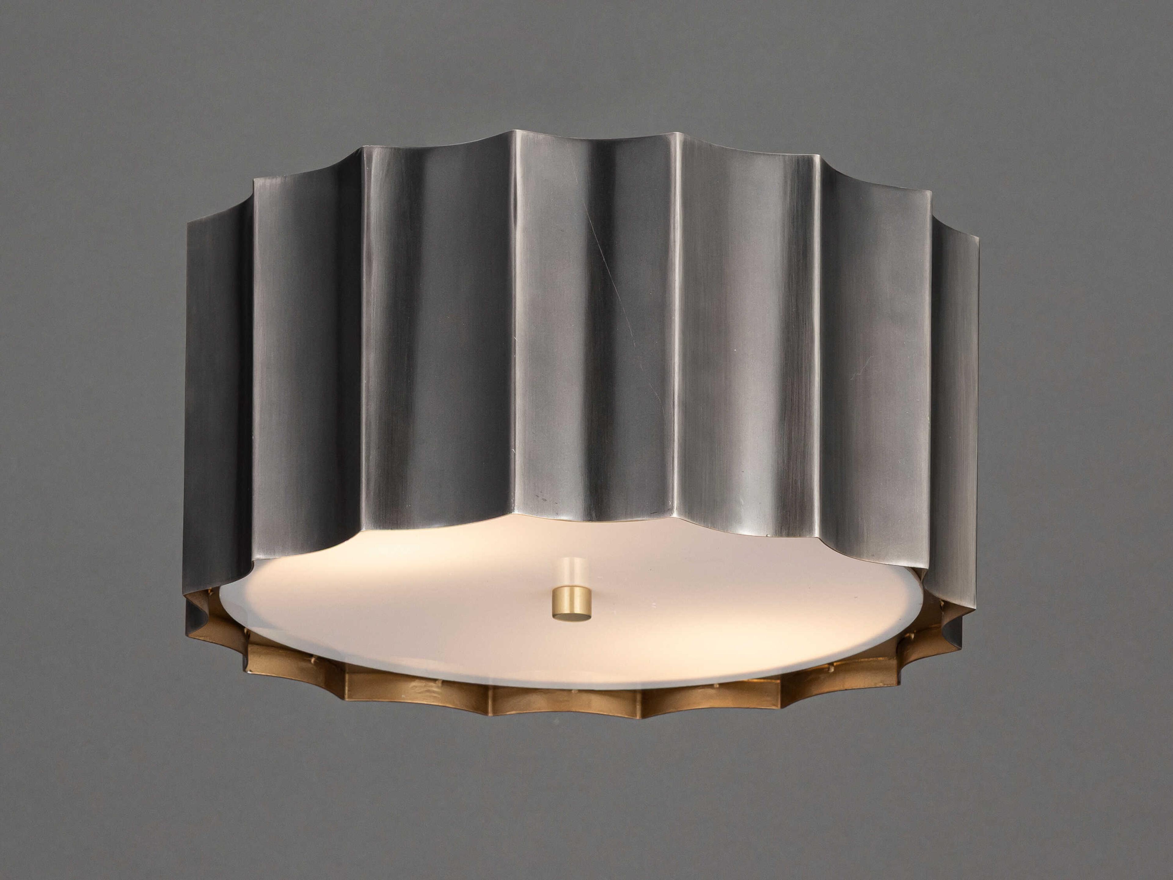 Maxim Lighting Allegra 2-Light Gunmetal Gold Geometric Flush Mount