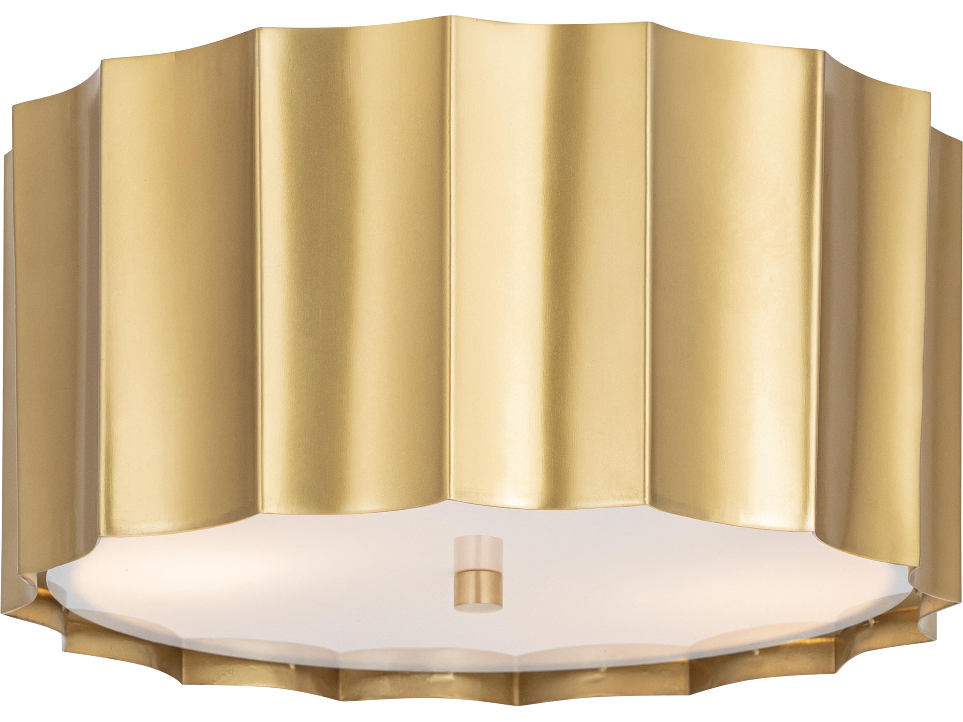 Allegra 2-Light Weathered Brass Geometric Flush Mount