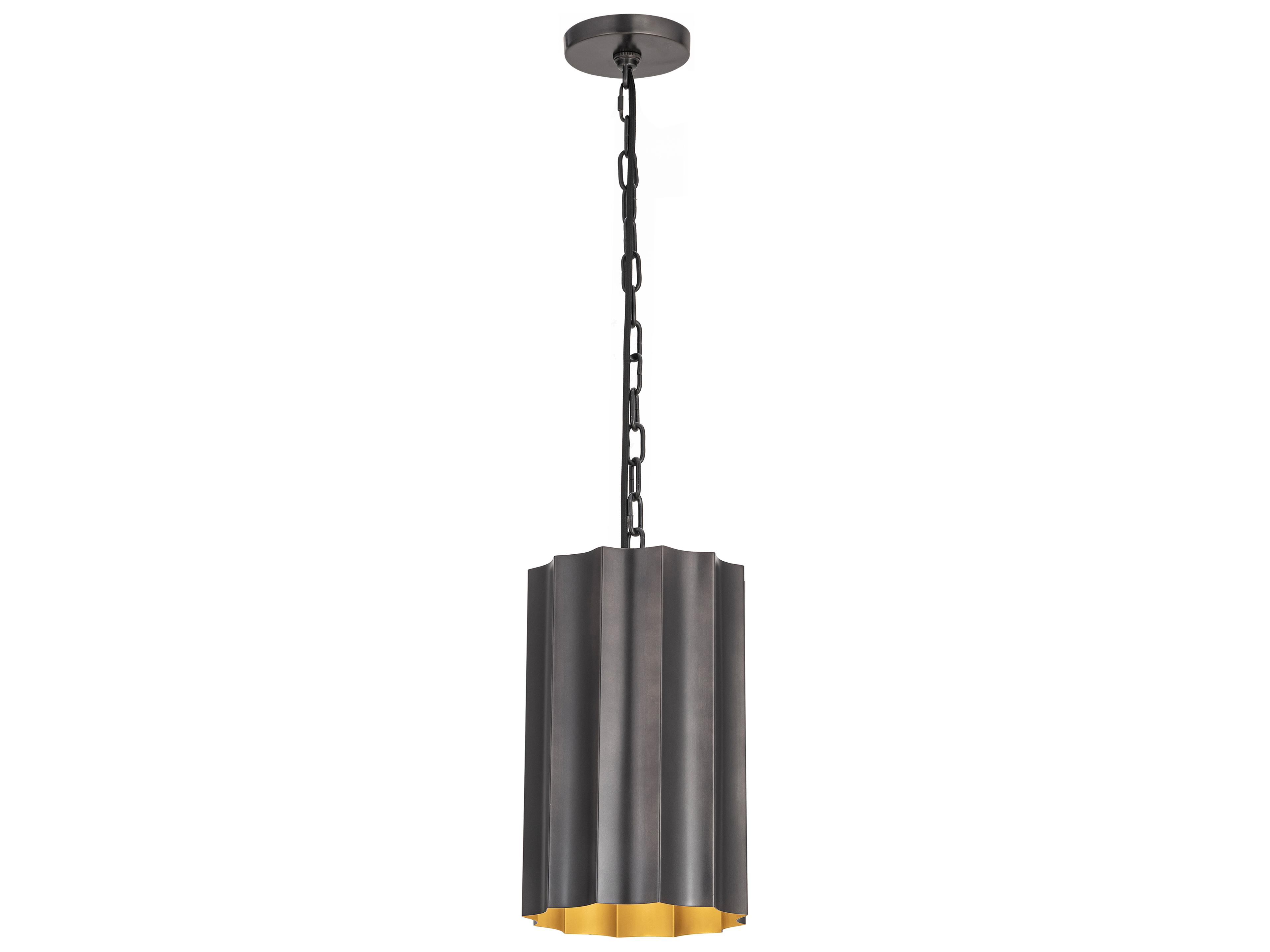 Allegra 1-Light Gunmetal Gold Cylinder Geometric Mini Pendant