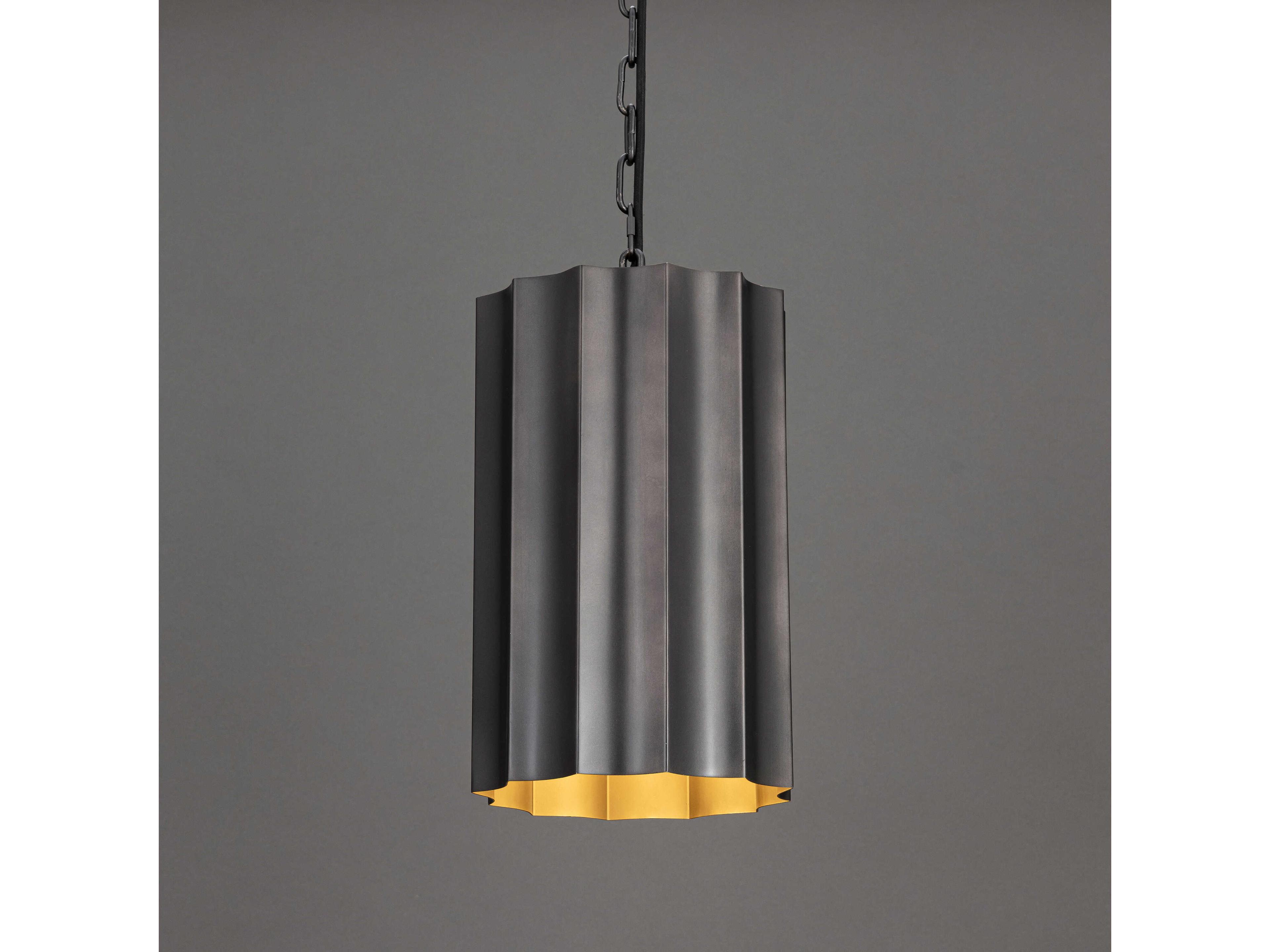 Maxim Lighting Allegra 1-Light Gunmetal Gold Cylinder Geometric Mini Pendant