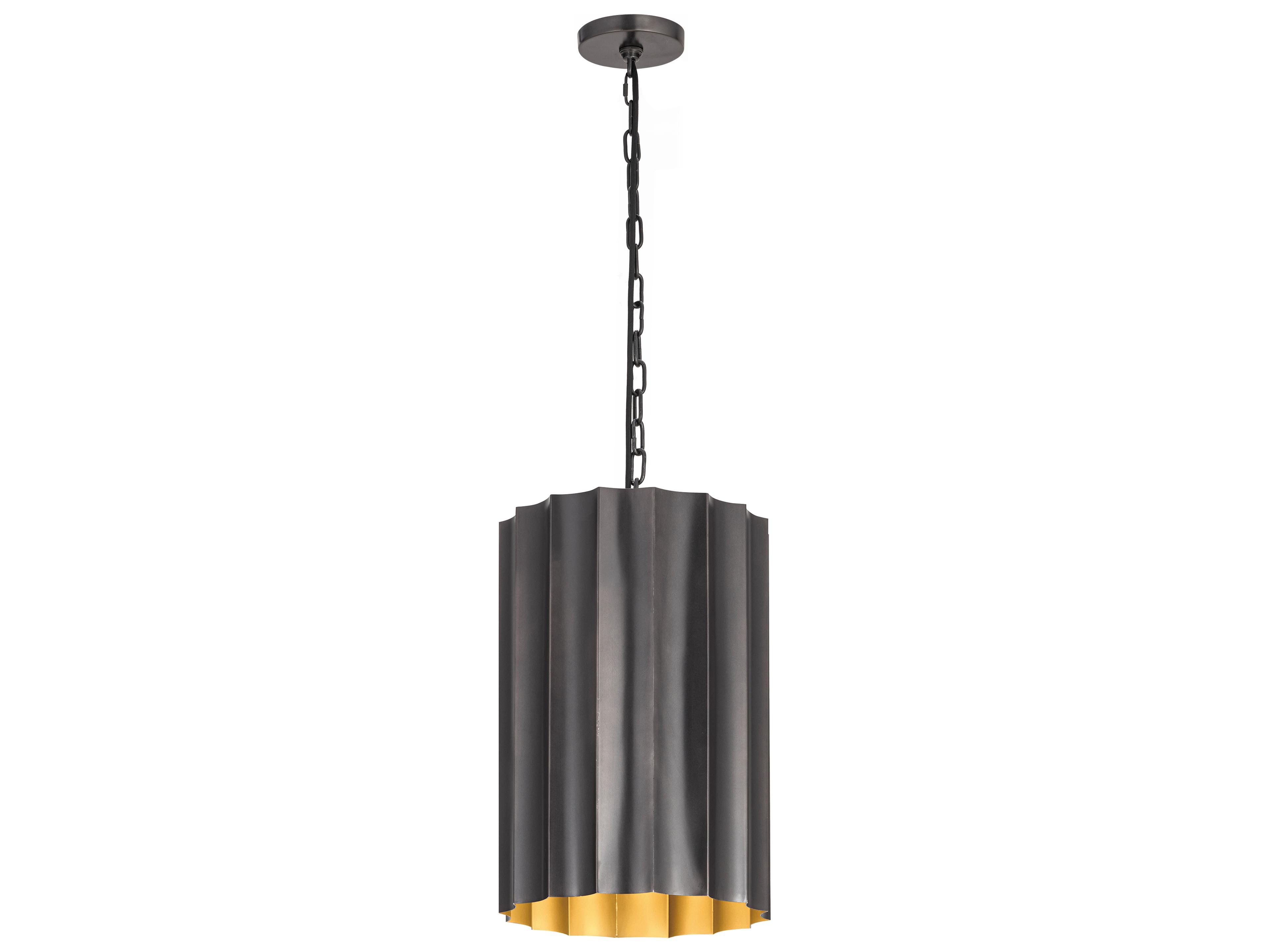 Allegra 1-Light Gunmetal Gold Cylinder Geometric Mini Pendant