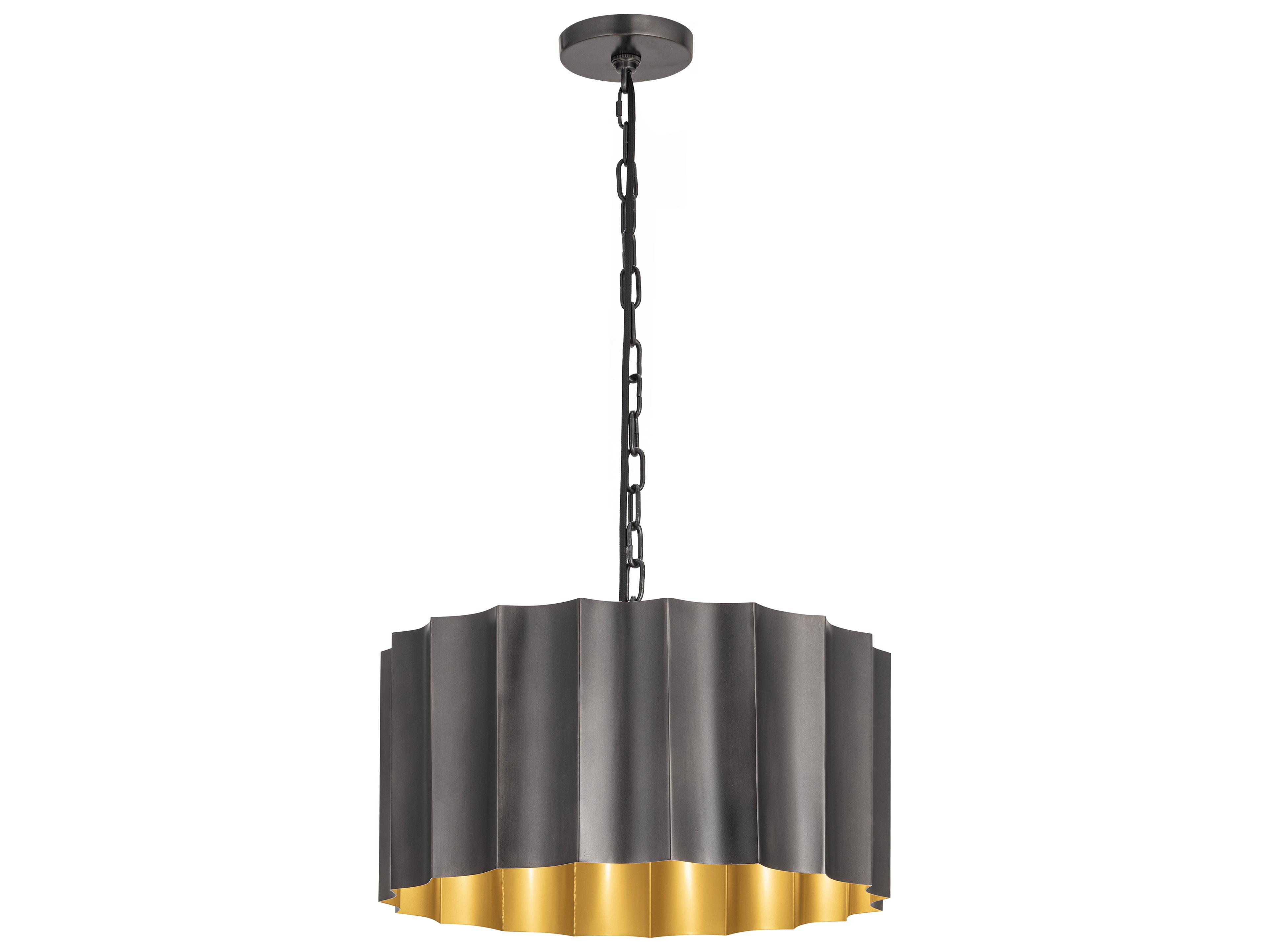 Allegra 1-Light Gunmetal Gold Geometric Pendant