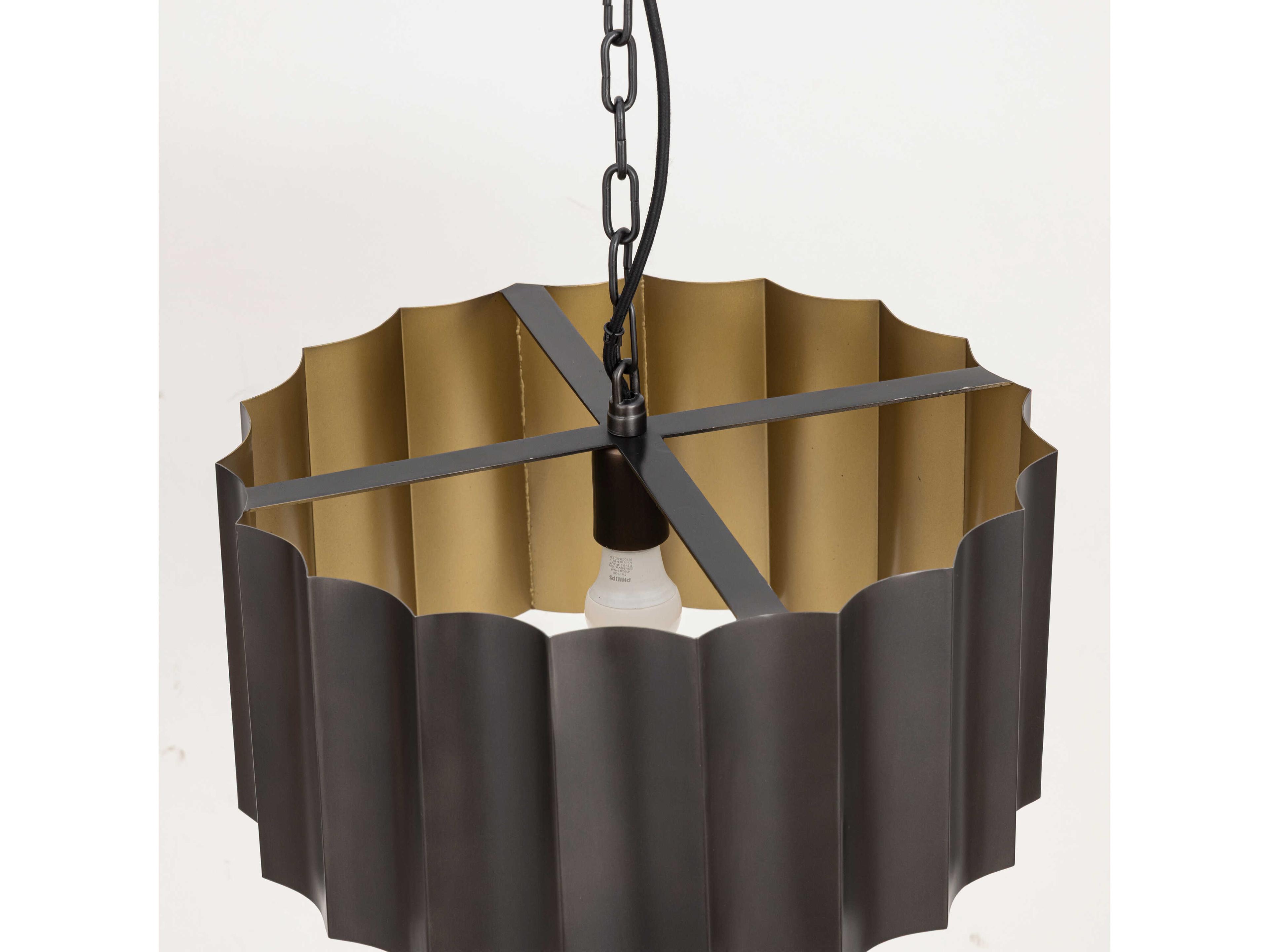 Maxim Lighting Allegra 1-Light Gunmetal Gold Geometric Pendant