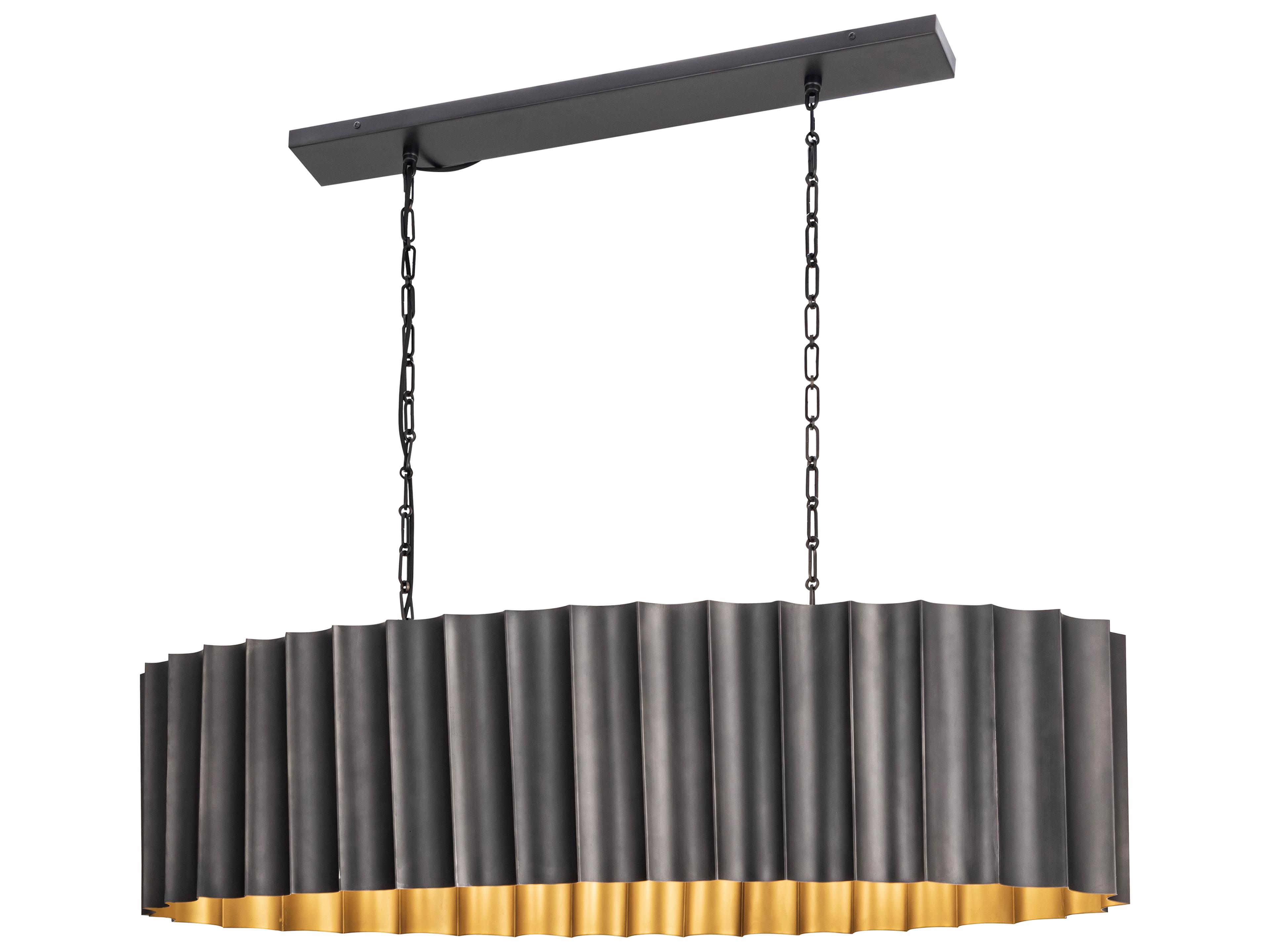 Allegra 5-Light Gunmetal Gold Geometric Island Pendant