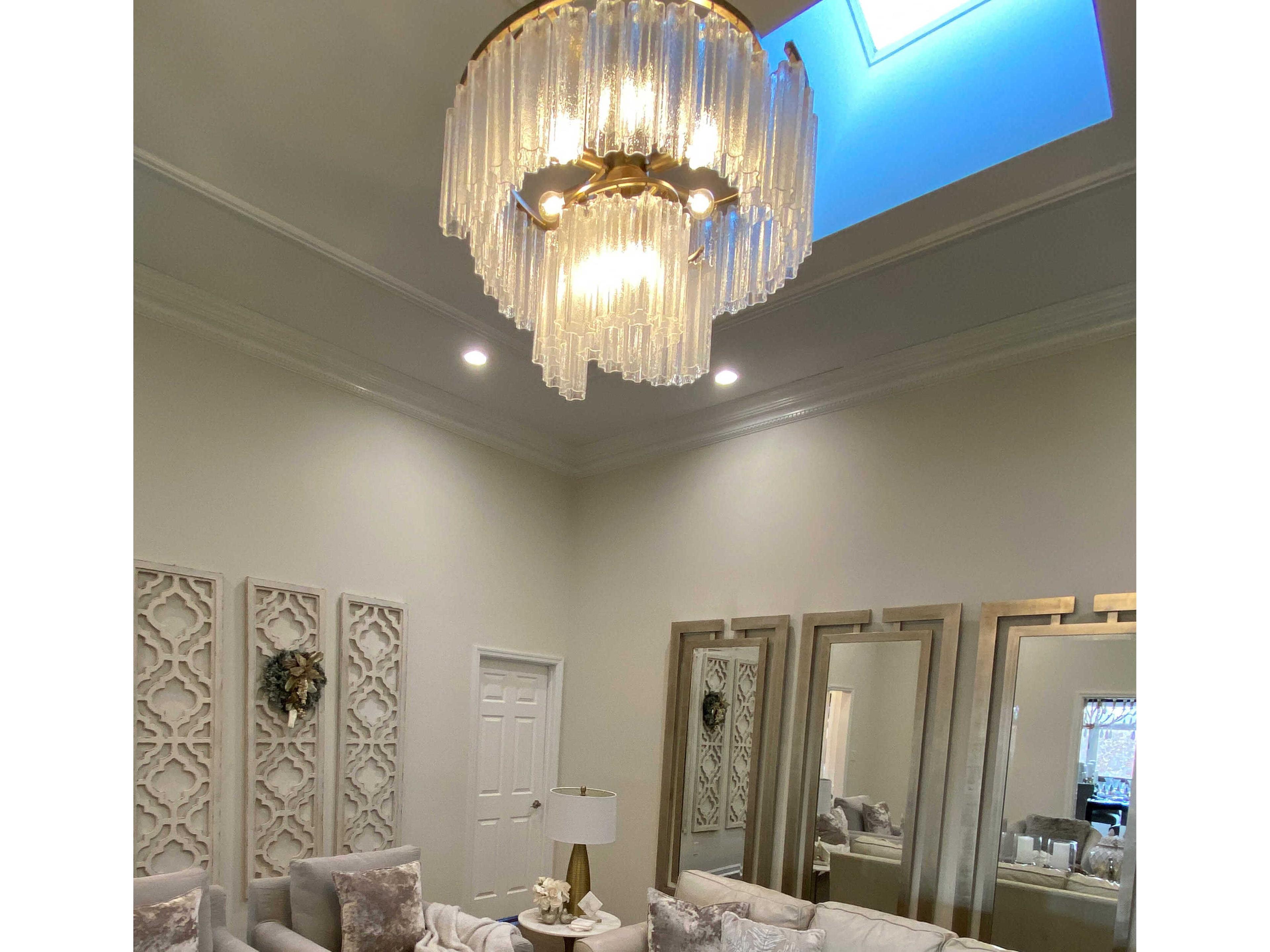 Maxim Lighting Victoria 7-Light Golden Silver Glass Pendant