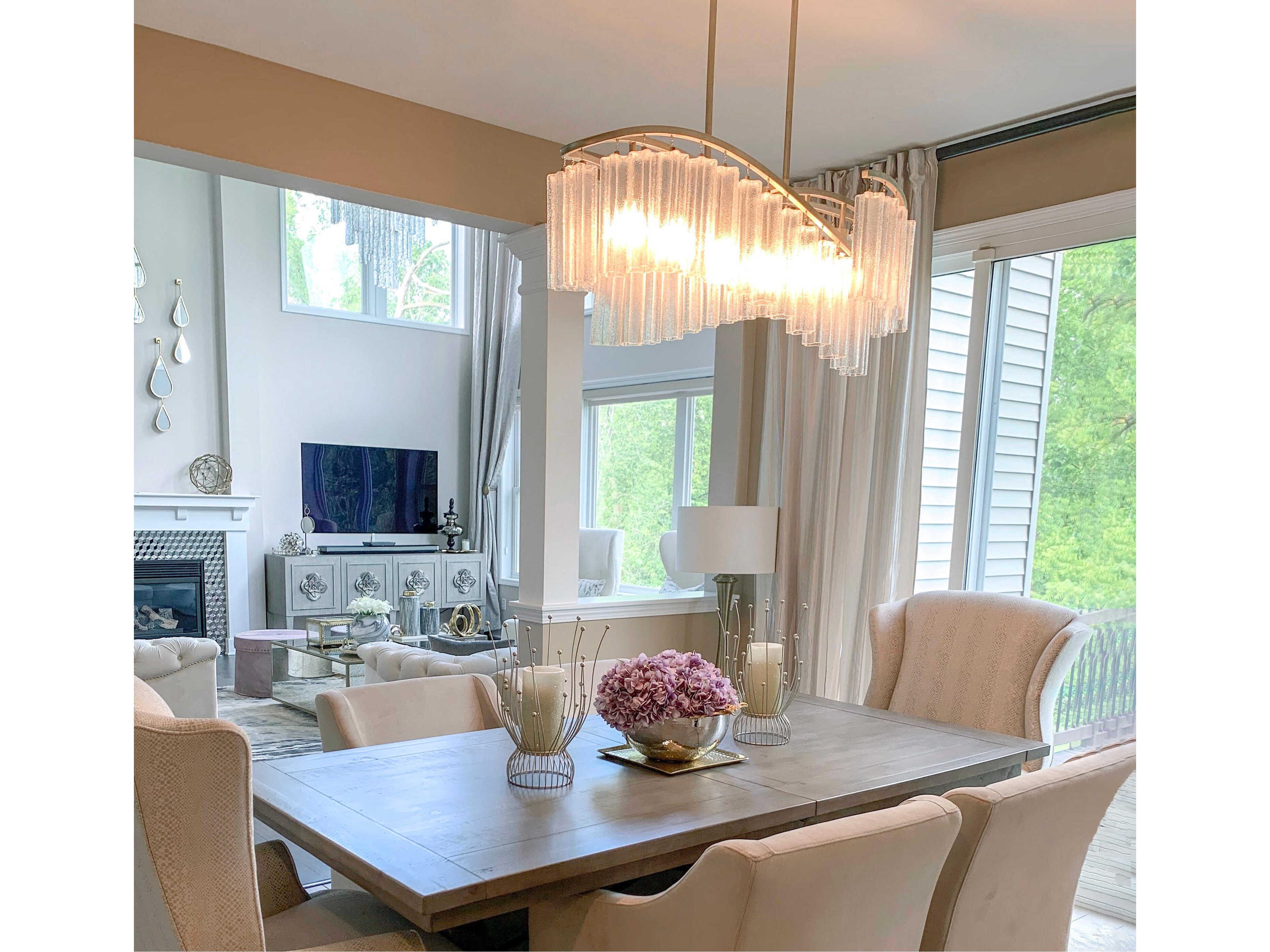 Maxim Lighting Victoria 6-Light Golden Silver Glass Island Pendant