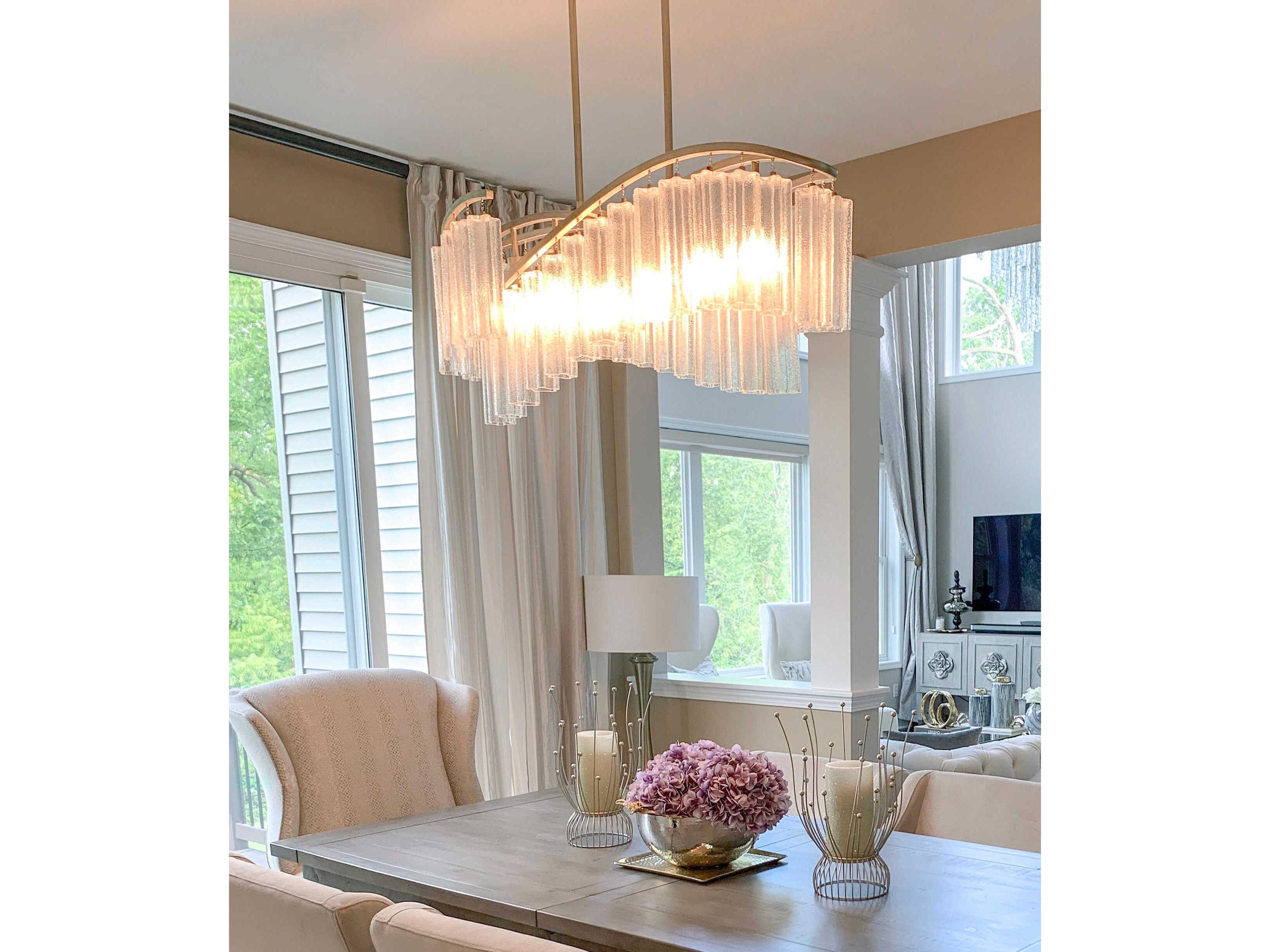 Maxim Lighting Victoria 6-Light Golden Silver Glass Island Pendant