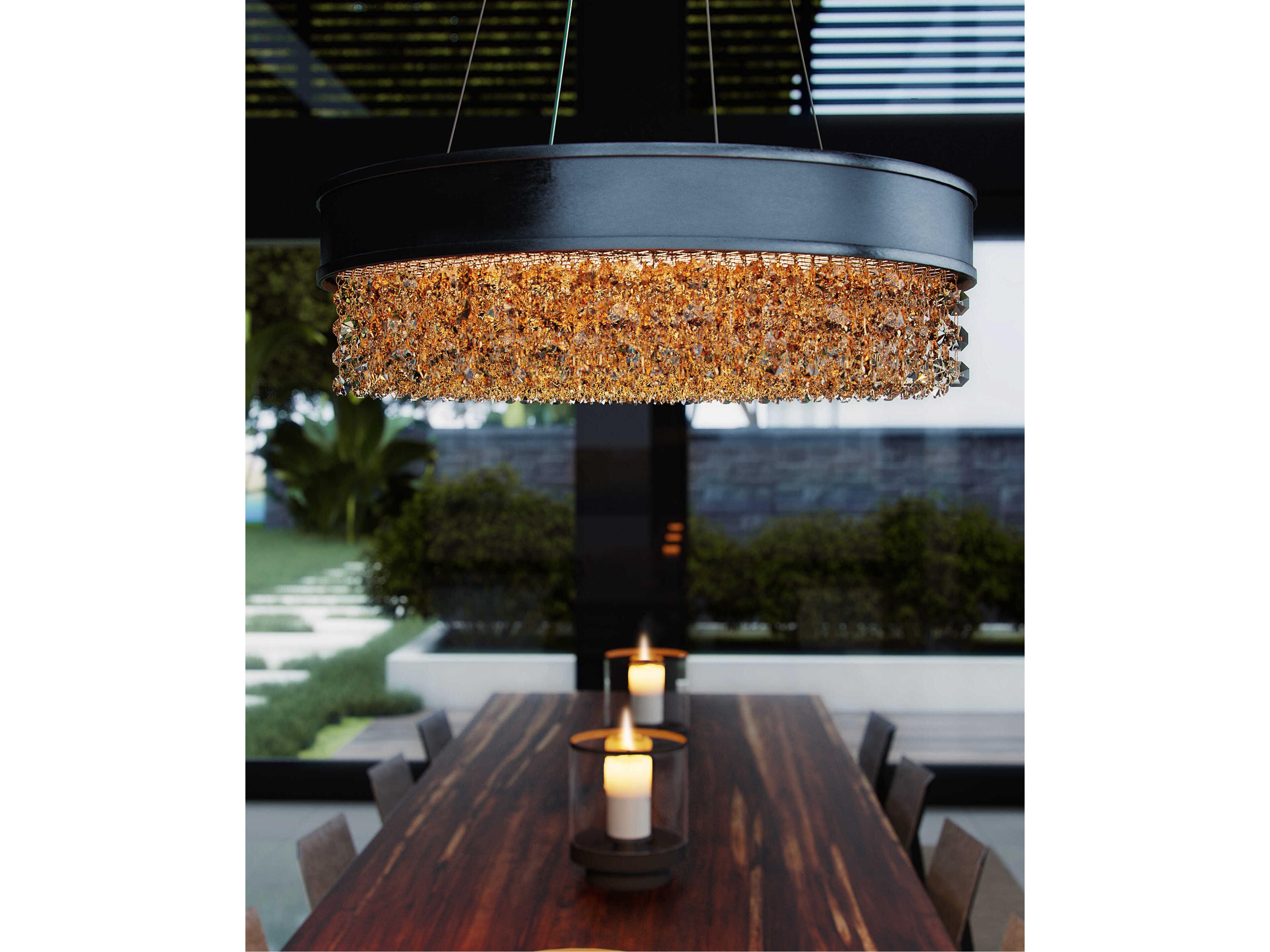 Maxim Lighting Mystic 1-Light Bronze Crystal Drum Pendant