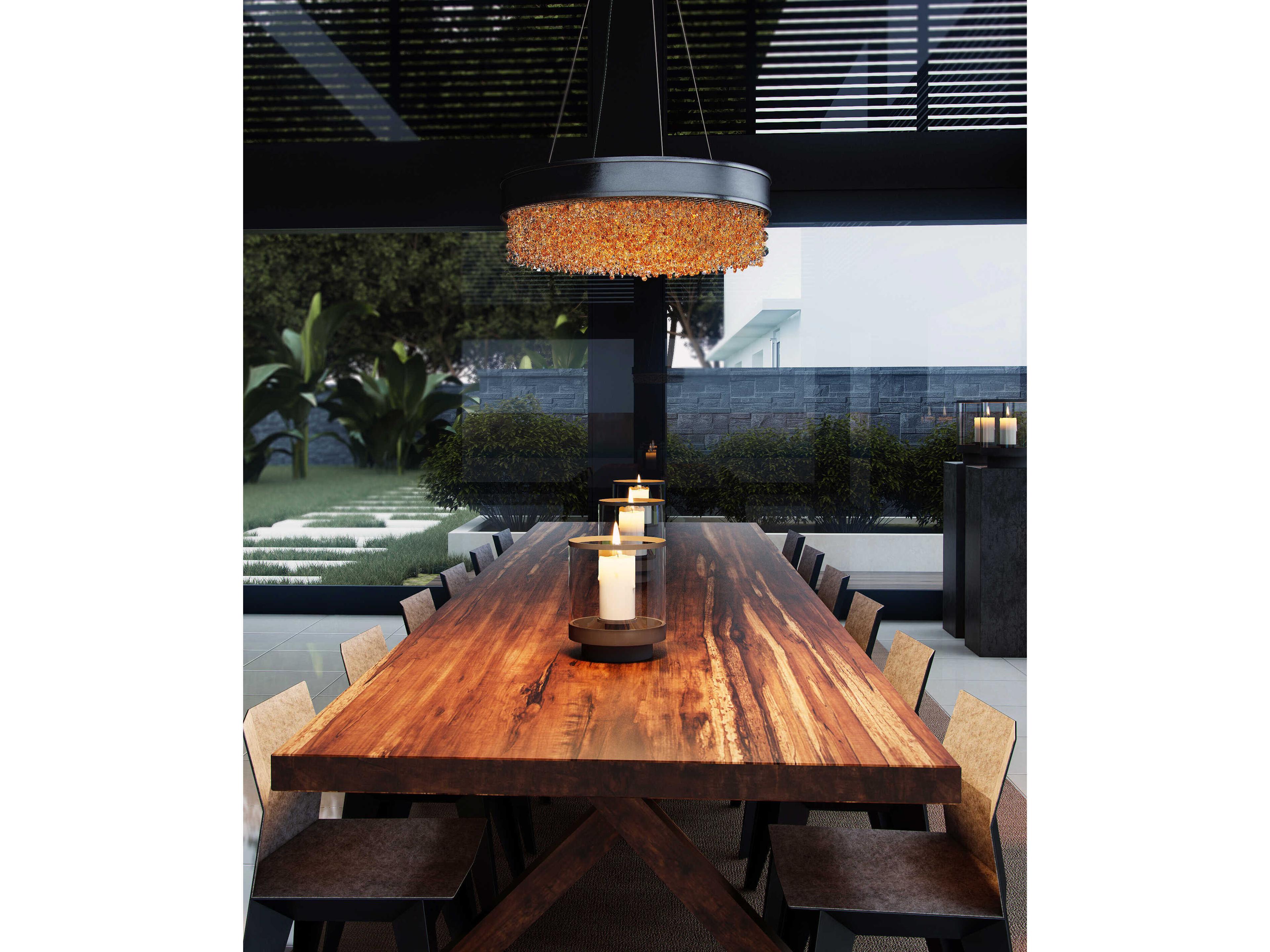 Maxim Lighting Mystic 1-Light Bronze Crystal Drum Pendant