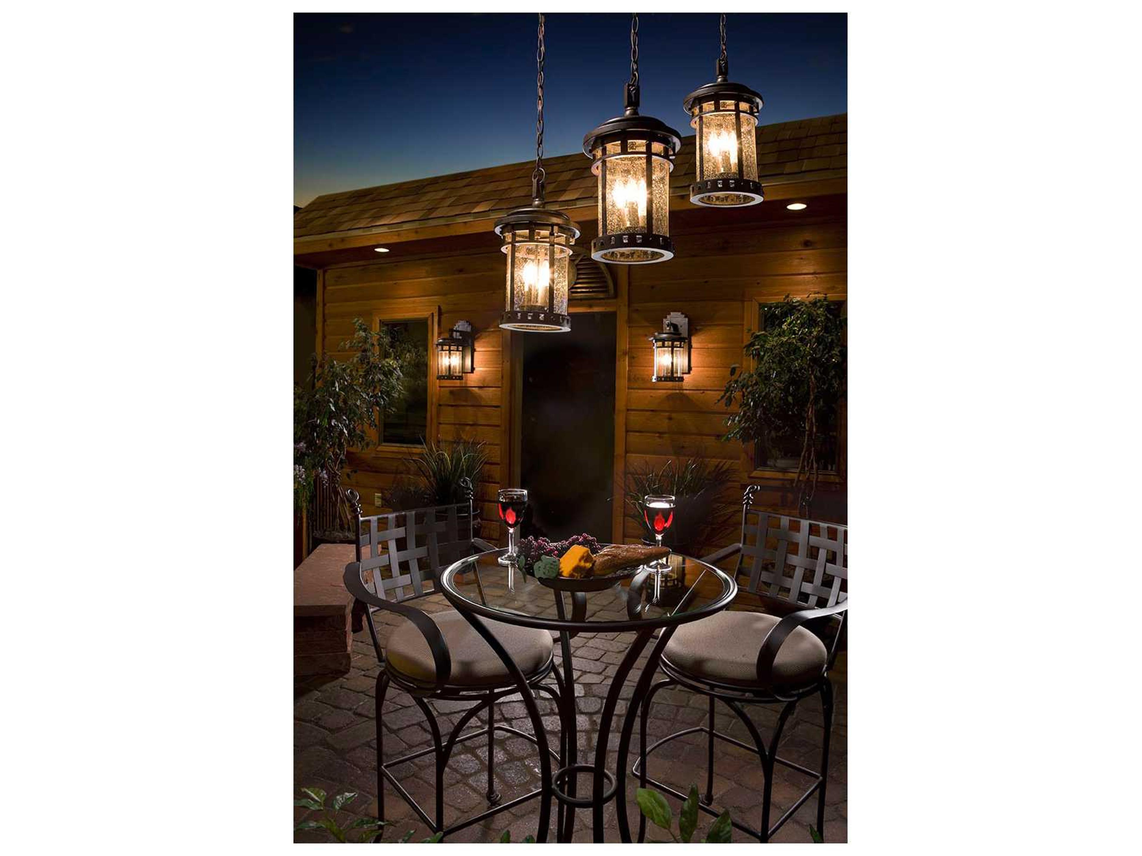 Maxim Lighting Santa Barbara VX & Seedy Glass 3 - Light Incandescent Outdoor Hanging Light