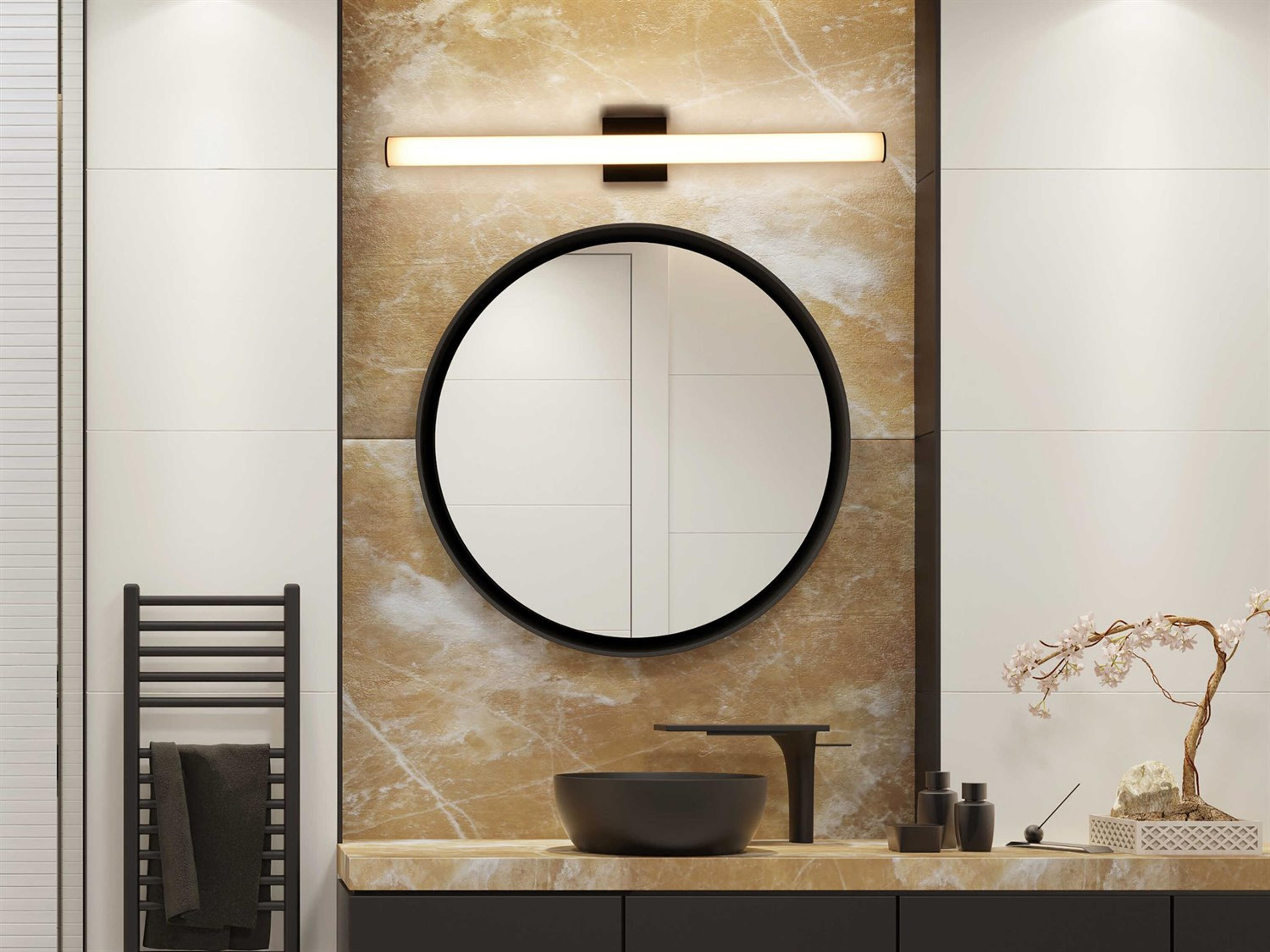 Maxim Lighting Rail 1-Light Black White LED Vanity Light