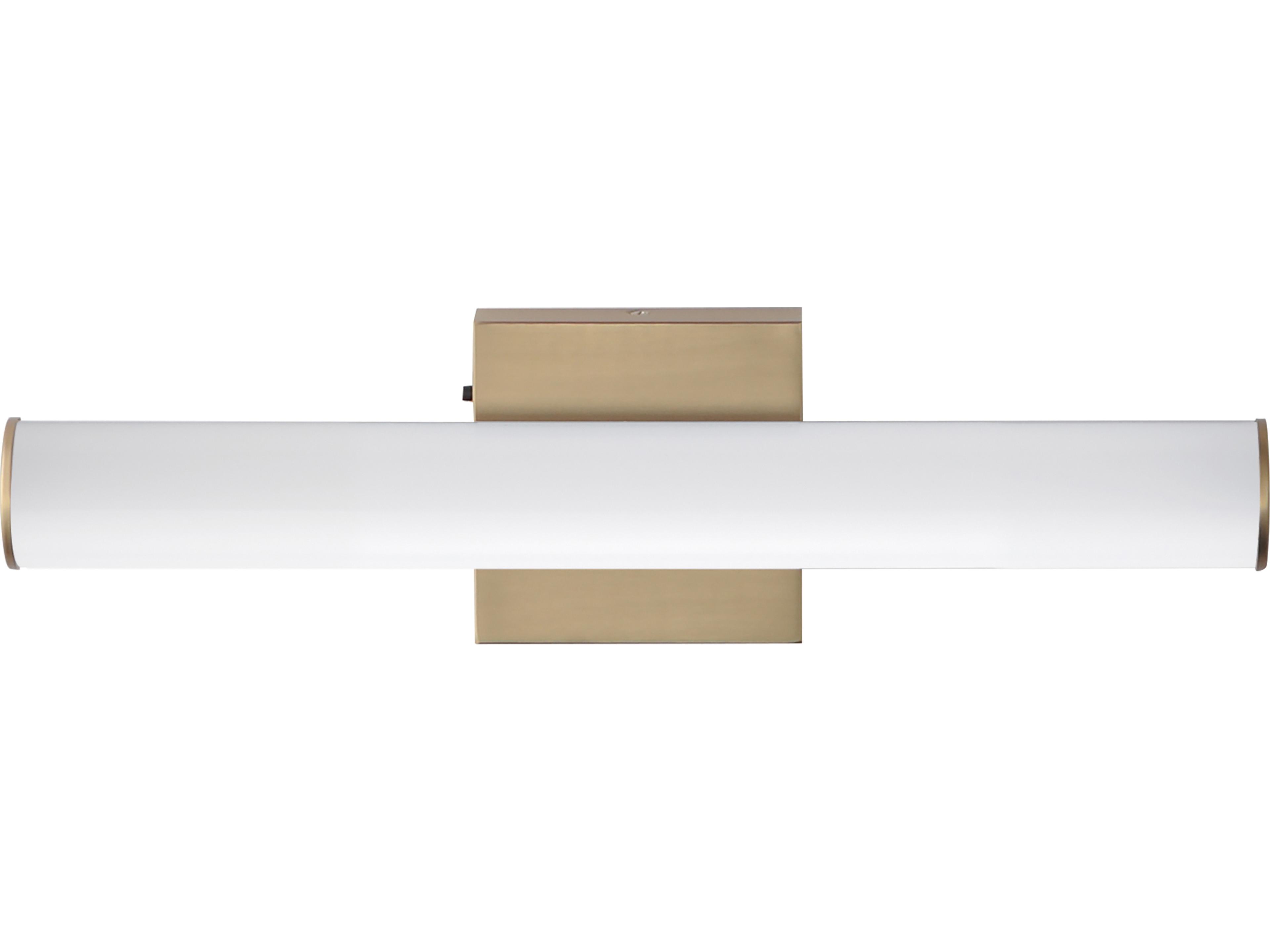 Rail 1-Light Natural Aged Brass Vanity Light