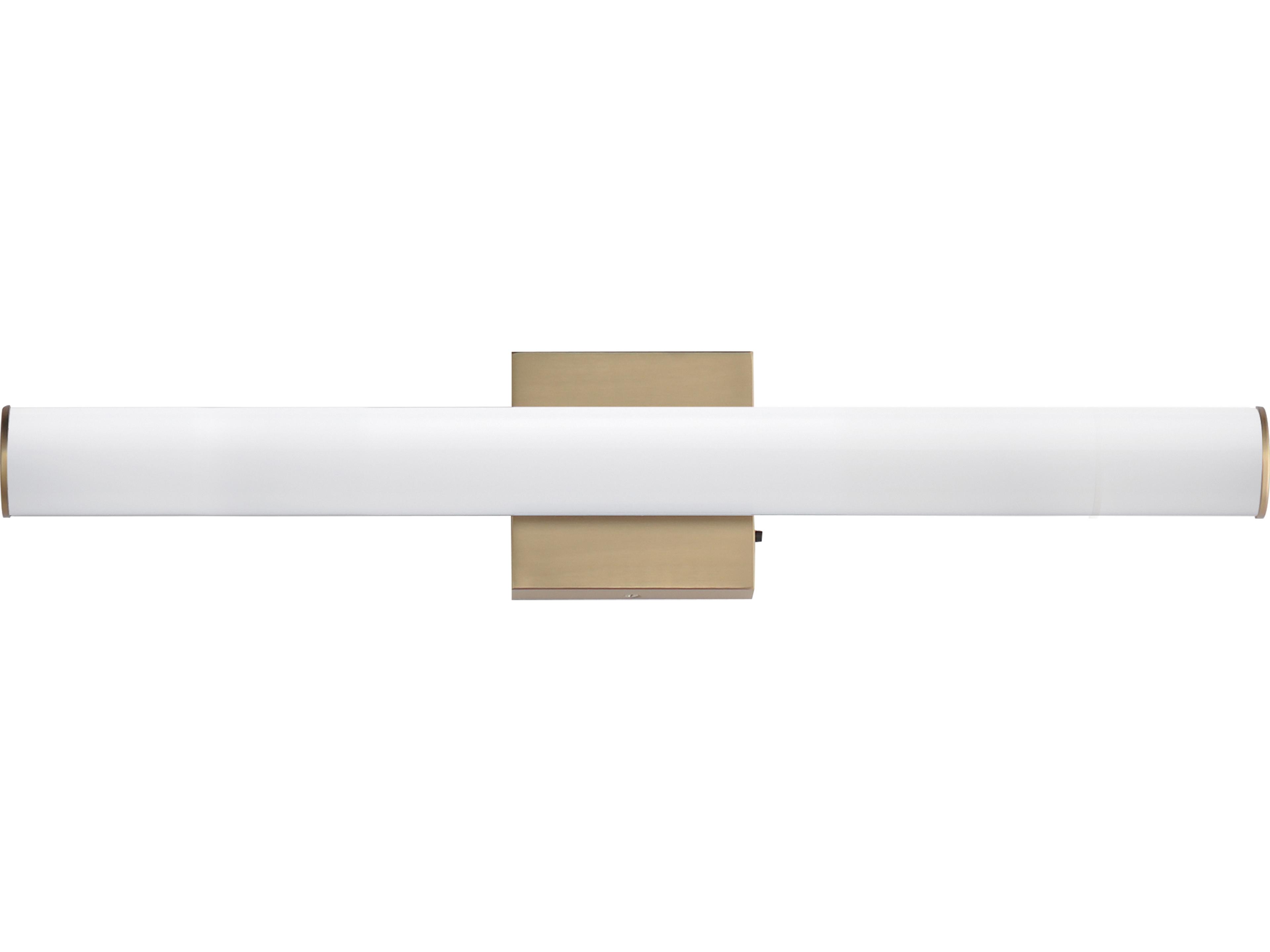 Rail 1-Light Natural Aged Brass Vanity Light