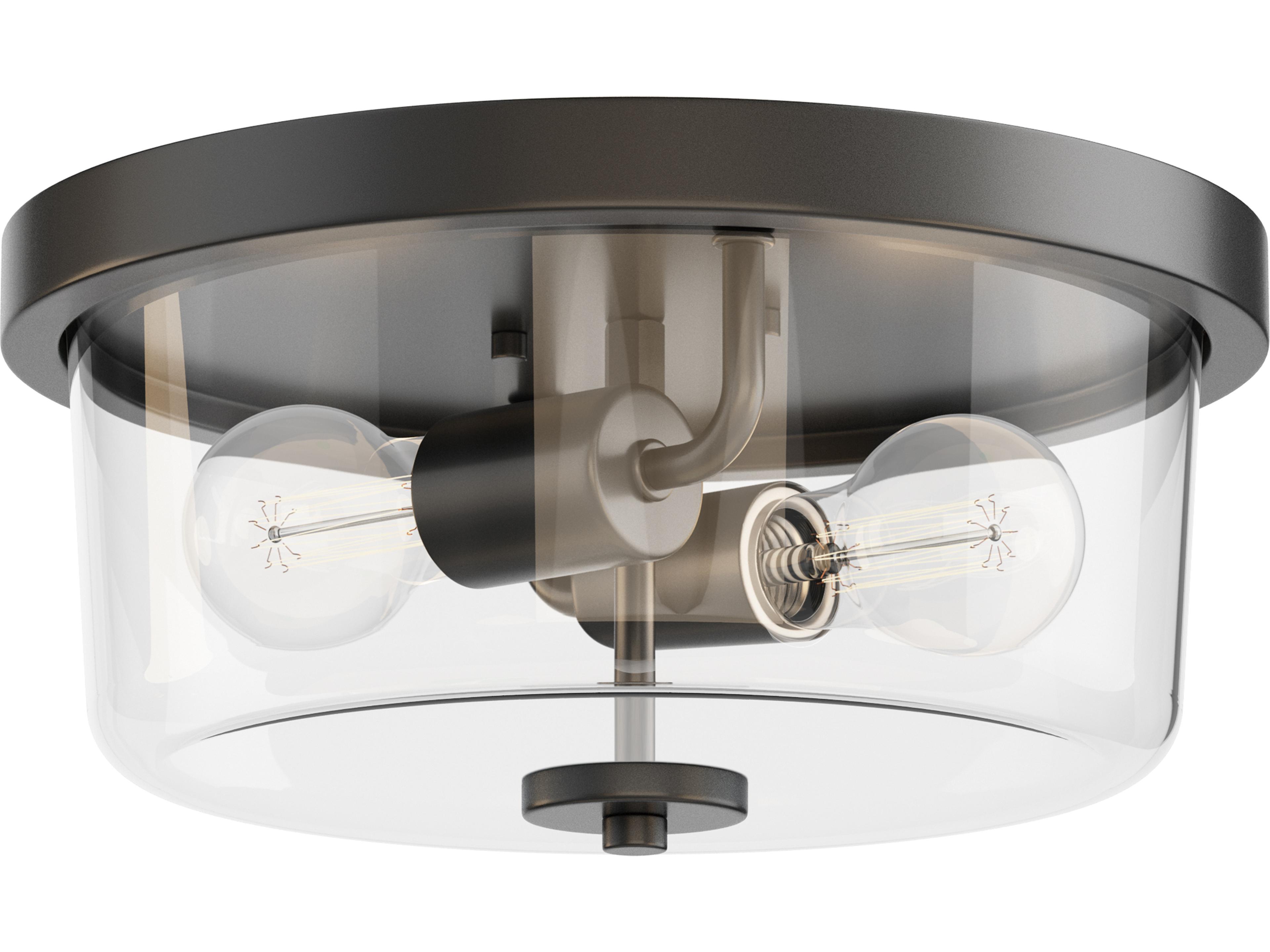 Fuller 2- Light Black Drum Flush Mount