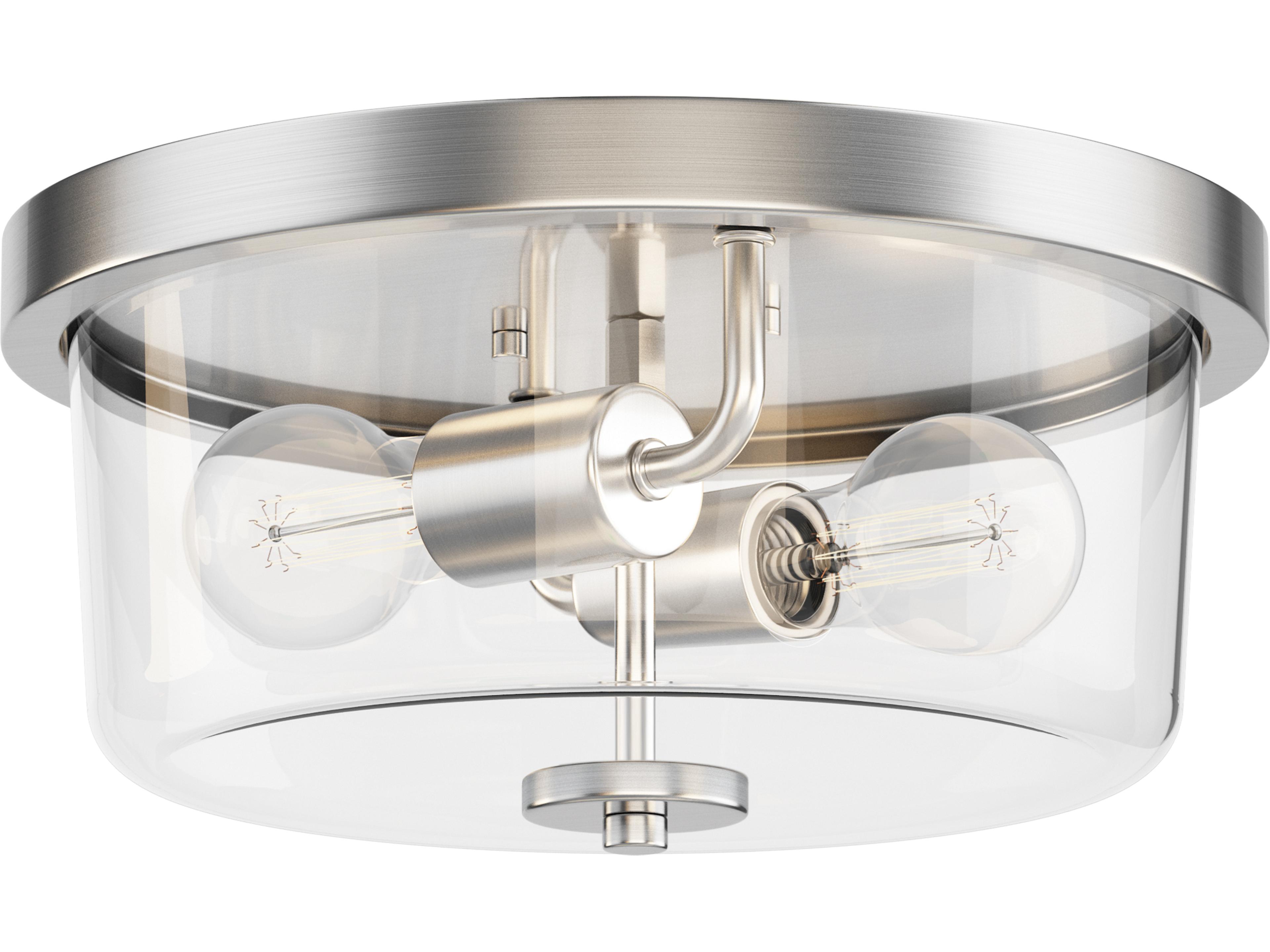 Fuller 2- Light Satin Nickel Drum Flush Mount