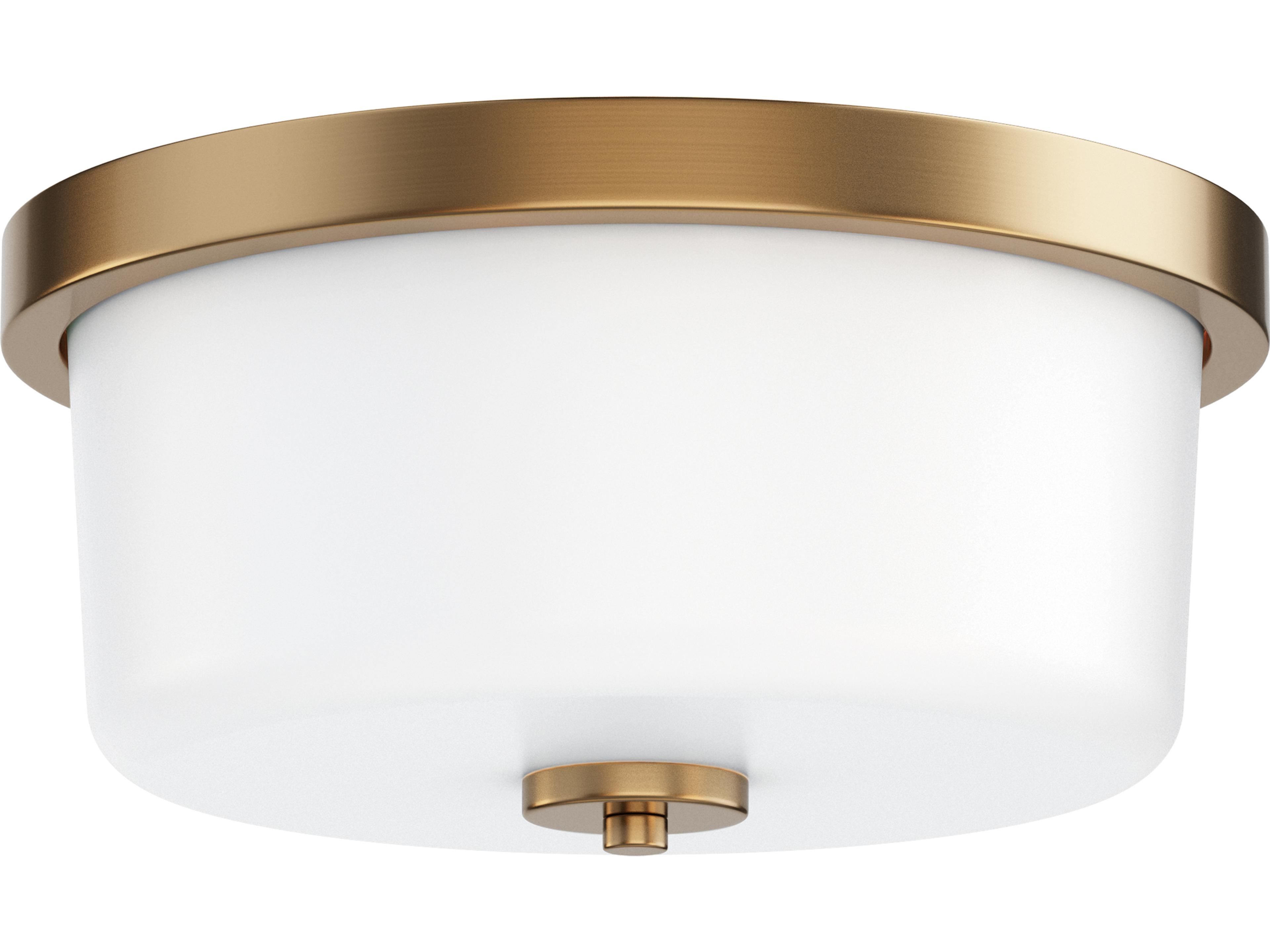 Fuller 2- Light Natural Aged Brass Drum Flush Mount