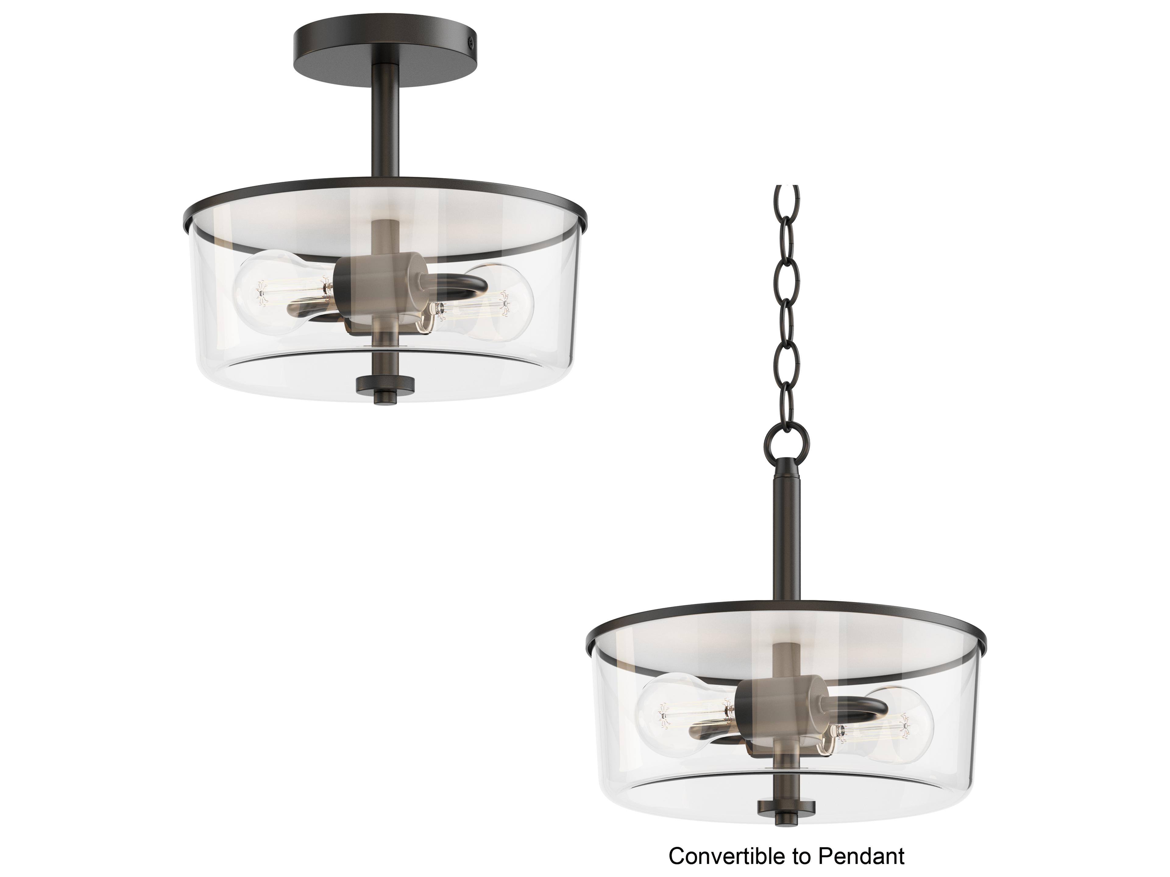 Maxim Lighting Fuller 2- Light Black Drum Pendant