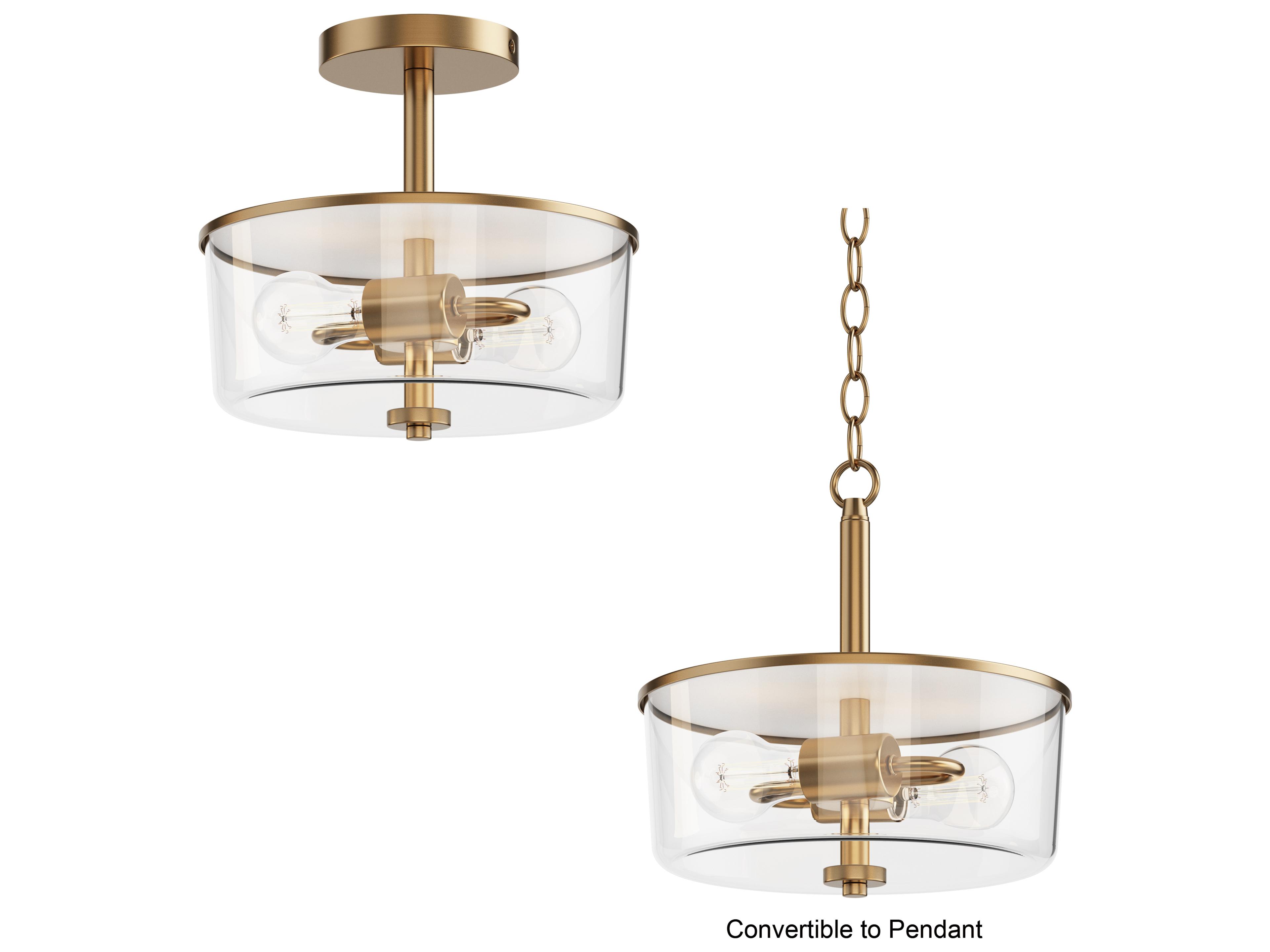Maxim Lighting Fuller 2- Light Natural Aged Brass Drum Pendant